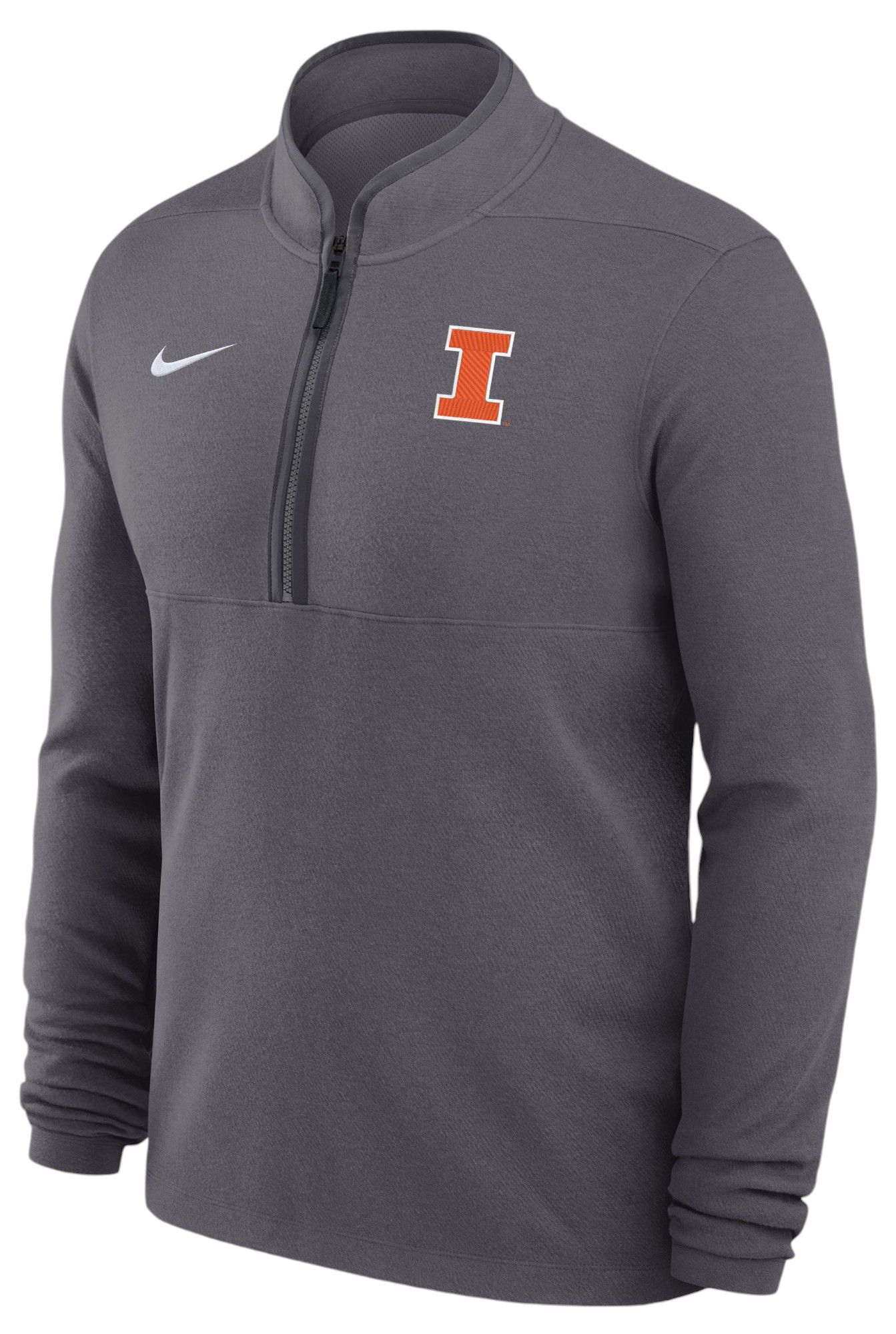 Nike Men's Illinois Fighting Illini Grey Basketball Victory Quarter-Zip Pullover