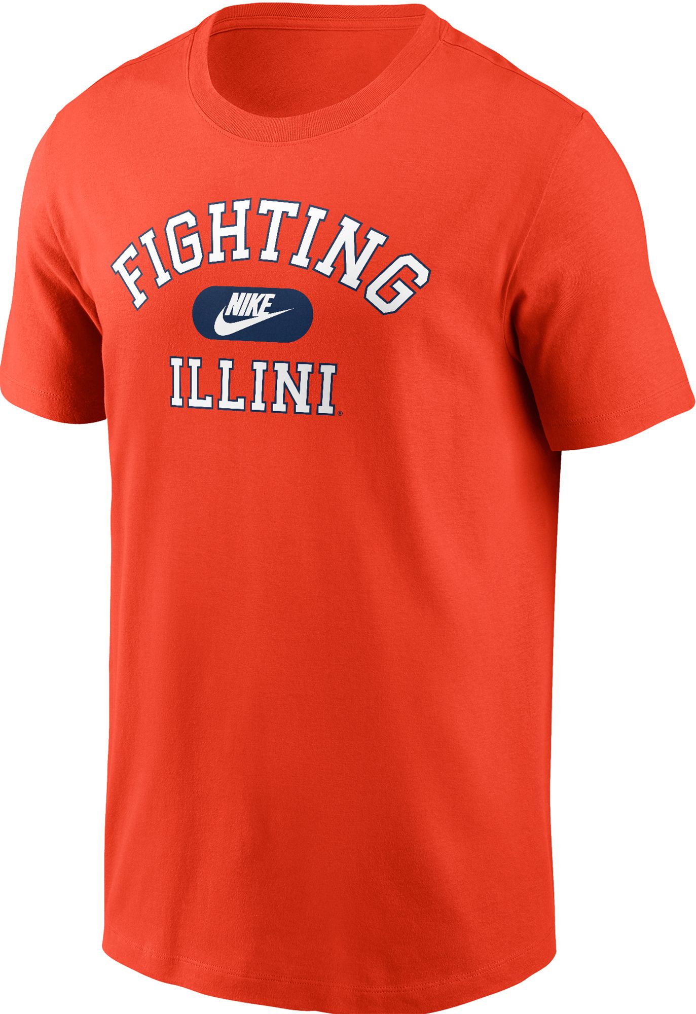 Nike Men's Illinois Fighting Illini Blue Core Cotton Logo T-Shirt