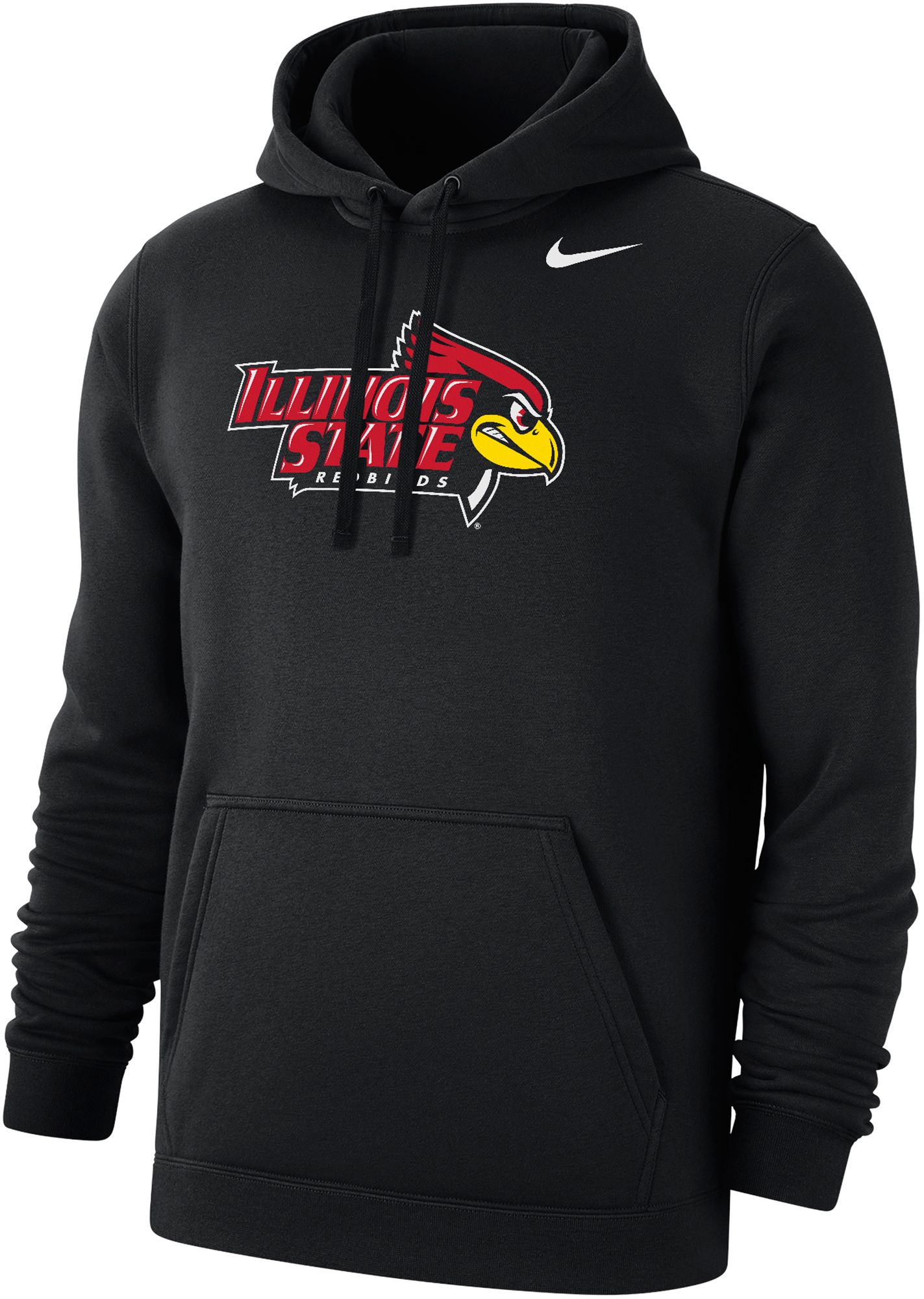 Nike Men's Illinois State Redbirds Black Club Fleece Logo Pullover Hoodie