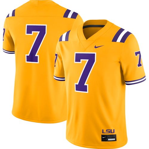 Lsu Tigers Football Lsu Jersey Nike Men's LSU Tigers #7 Gold Dri