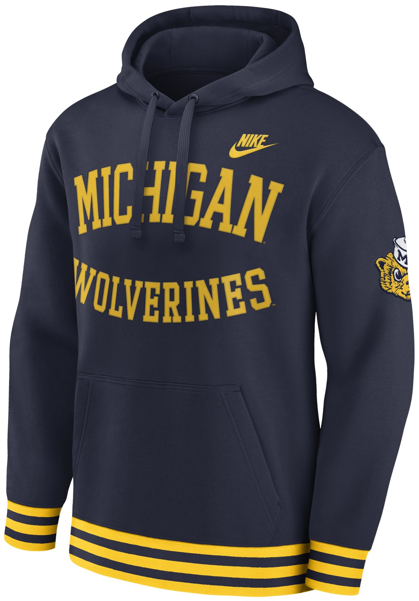 Nike Men's Michigan Wolverines College Navy Retro Hoodie