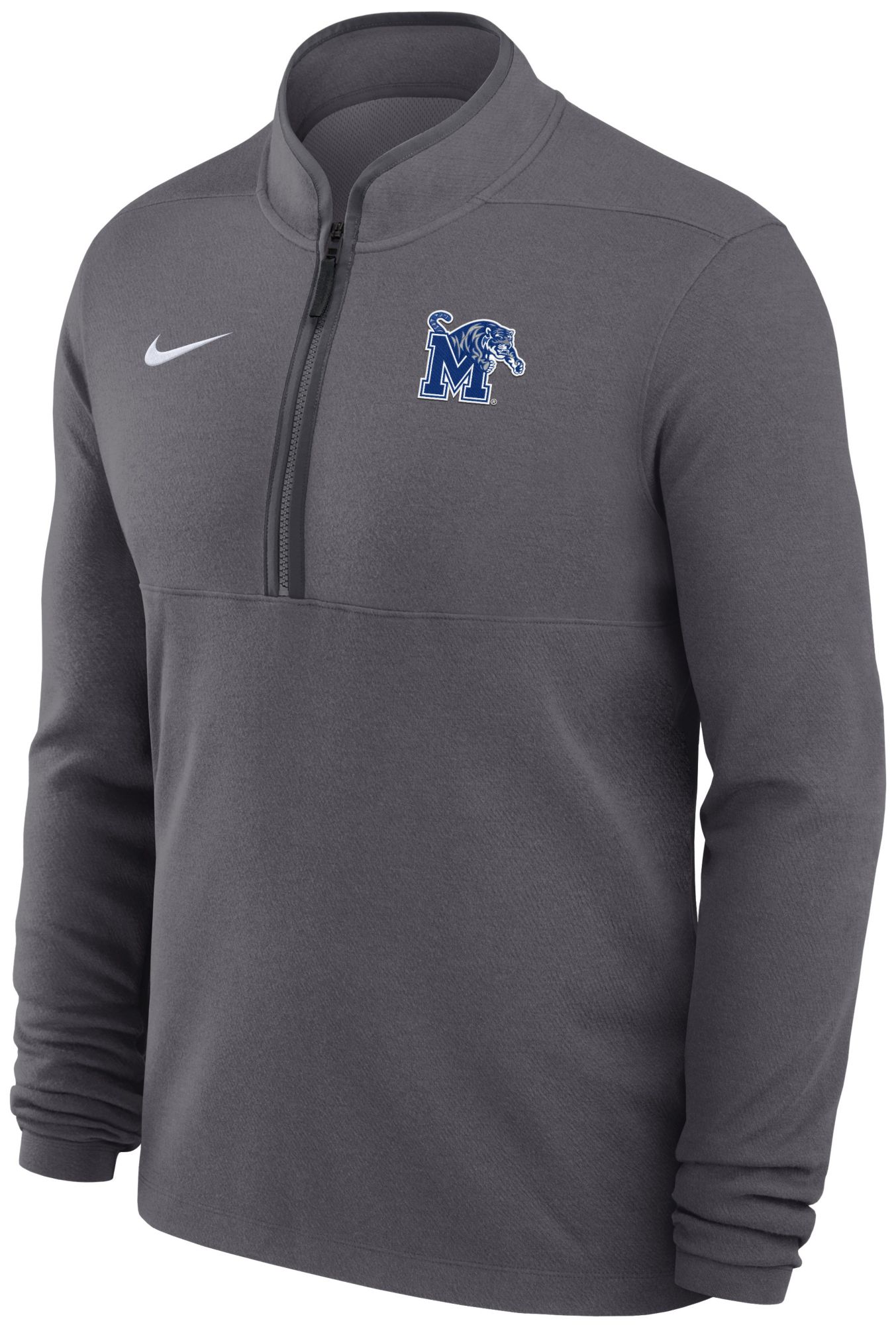 Nike Men's Memphis Tigers Grey Basketball Victory Quarter-Zip Pullover