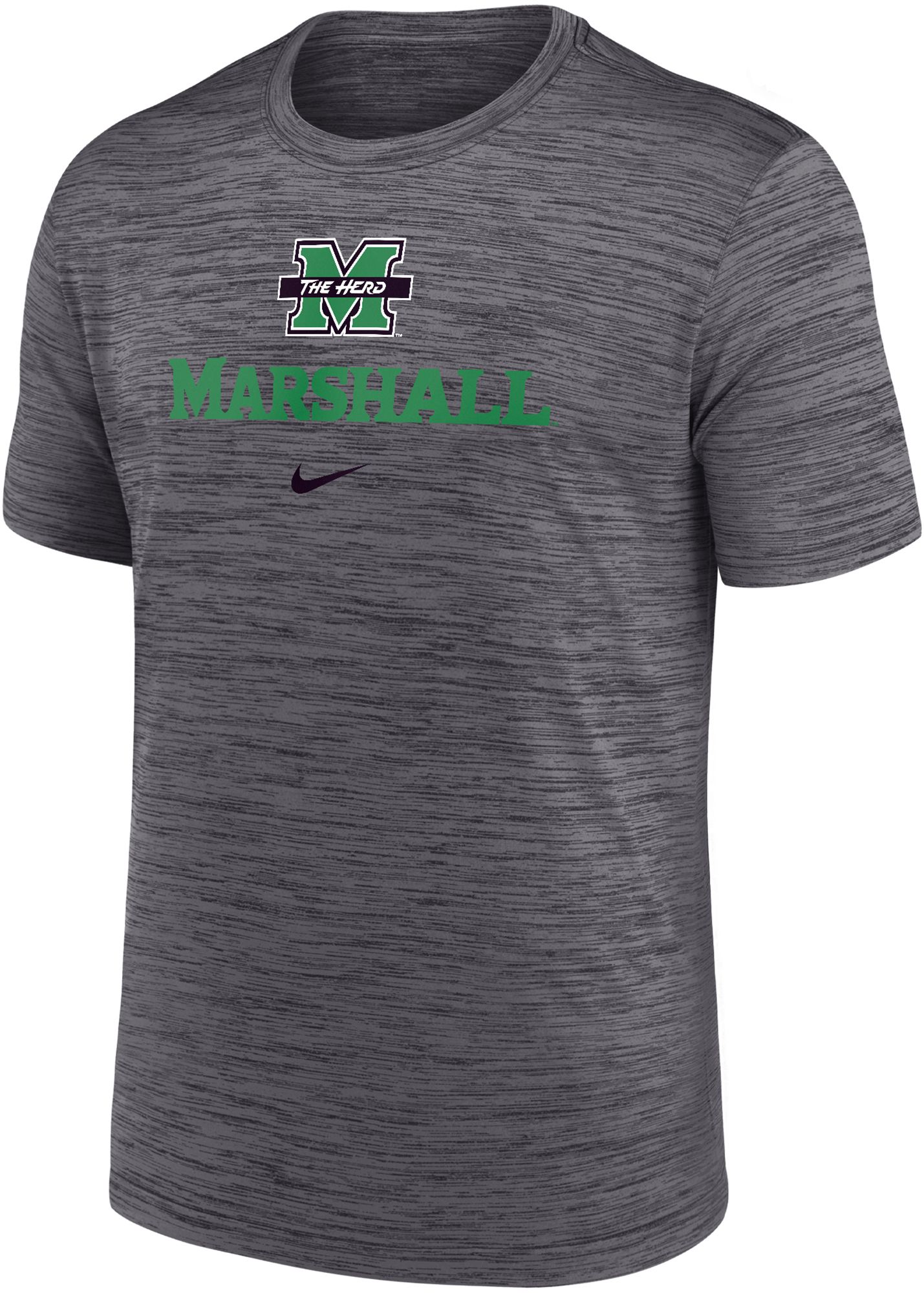 Nike Men's Marshall Thundering Herd Grey Dri-FIT Velocity Legend Logo T-Shirt