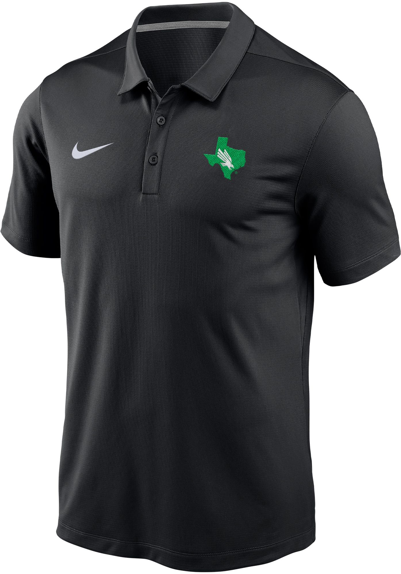 Nike Men's North Texas Mean Green Black Dri-FIT NTX Legend Polo