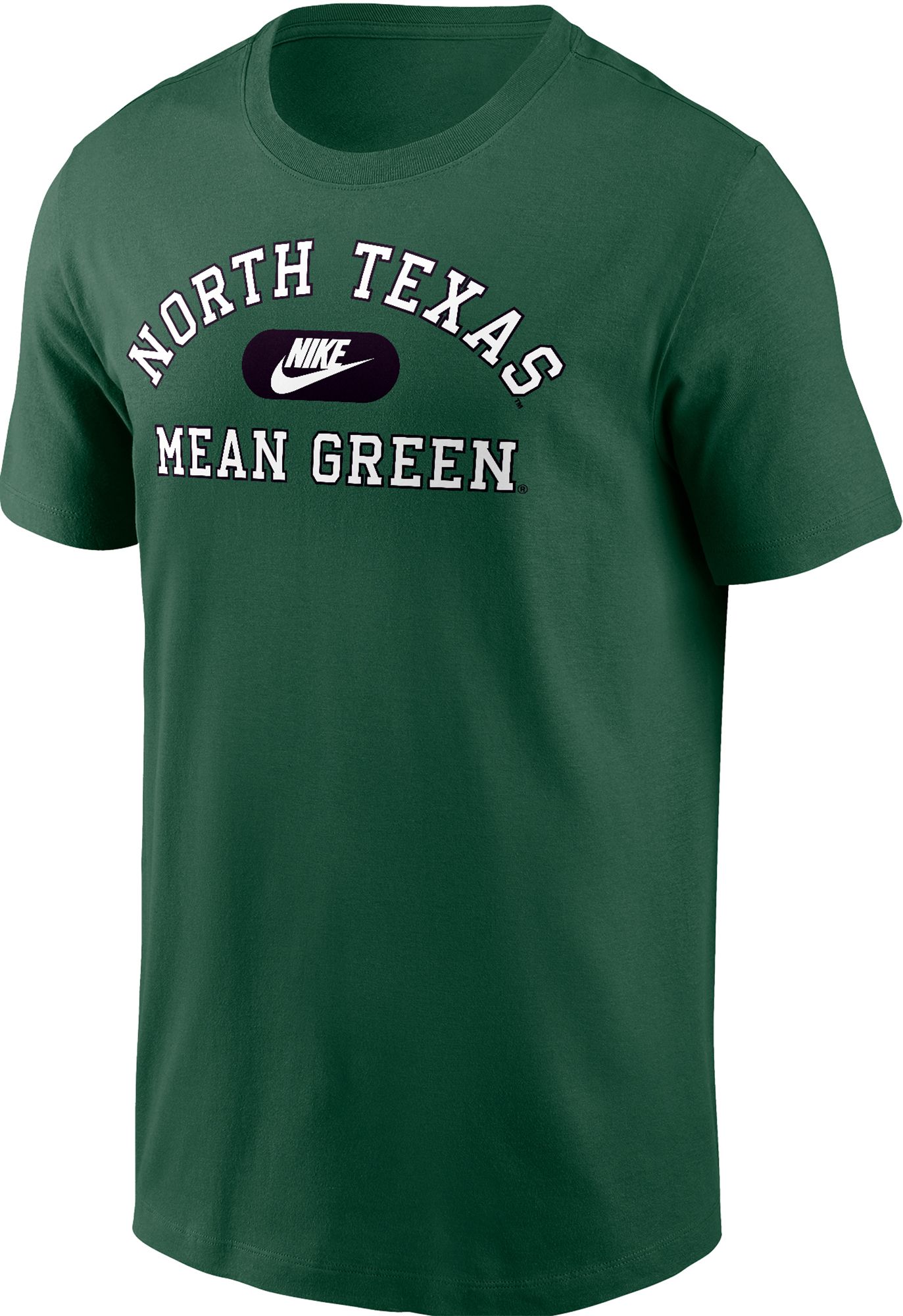 Nike Men's North Texas Mean Green Green Core Cotton Logo T-Shirt