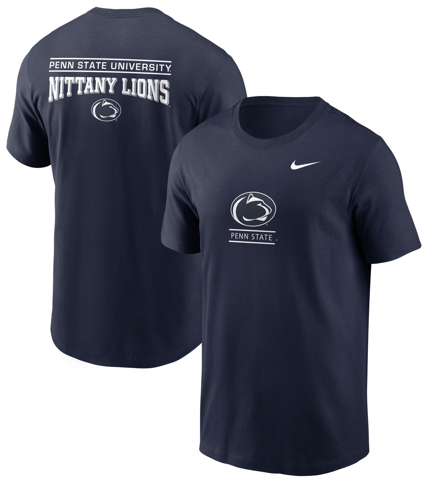 Nike Men's Penn State Nittany Lions Blue Core Cotton Double Hit Logo T-Shirt