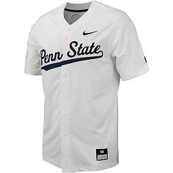 Nike Men's Penn State Nittany Lions White Full Button Replica Baseball Jersey