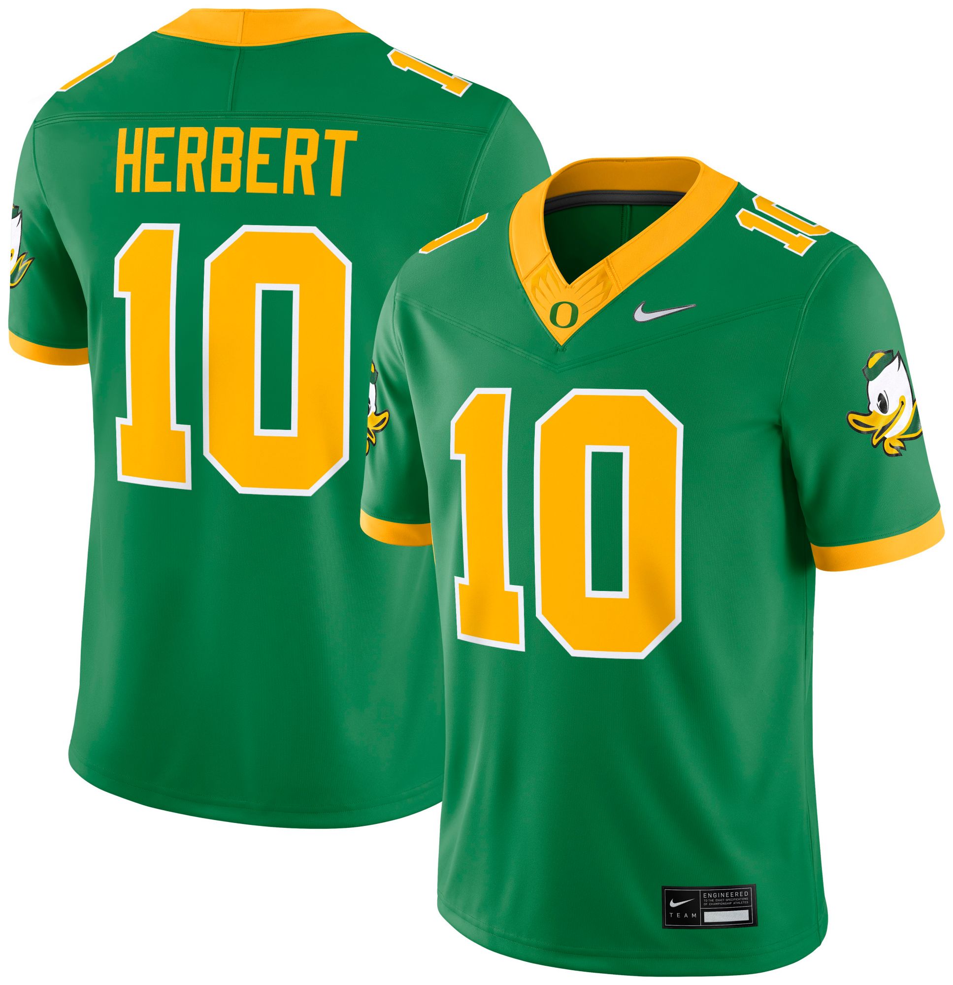 Nike Men's Oregon Ducks #10 Green Justin Herbert Dri-FIT Alternate Replica Football Jersey