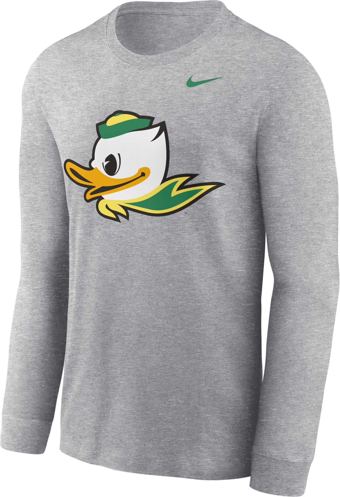 Nike Men's Oregon Ducks Dk Grey Heather Alternate Long Sleeve T-Shirt