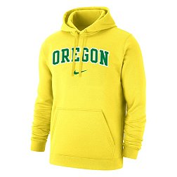 Nike Men's Oregon Ducks Yellow Club Fleece Wordmark Pullover Hoodie