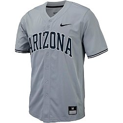 Nike Men's Arizona Wildcats Grey Full Button Replica Baseball Jersey