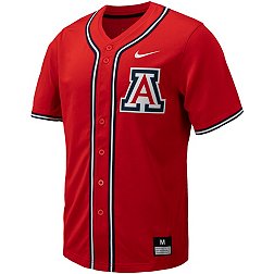 Nike Men's Arizona Wildcats Cardinal Full Button Replica Baseball Jersey