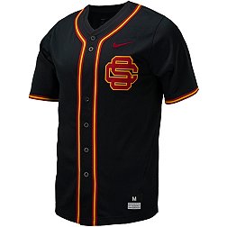Nike Men's USC Trojans Black Full Button Replica Baseball Jersey
