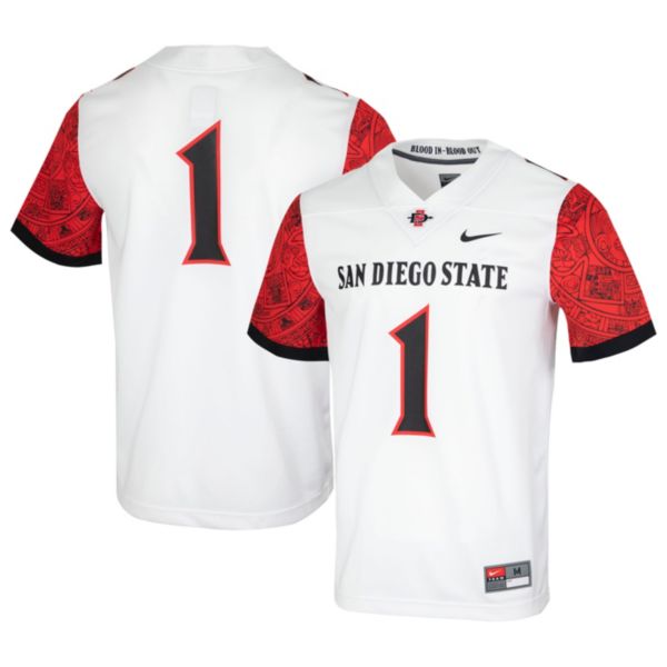Nike Men's San Diego State Aztecs #1 White Replica Home Football Jersey