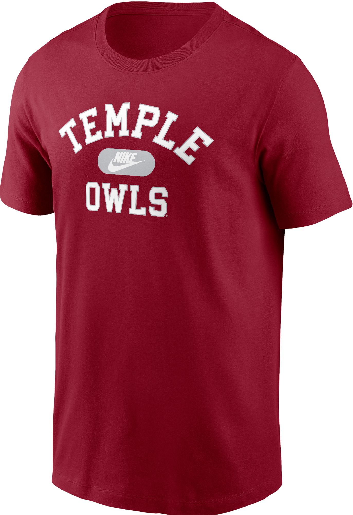 Nike Men's Temple Owls Cherry Core Cotton Logo T-Shirt
