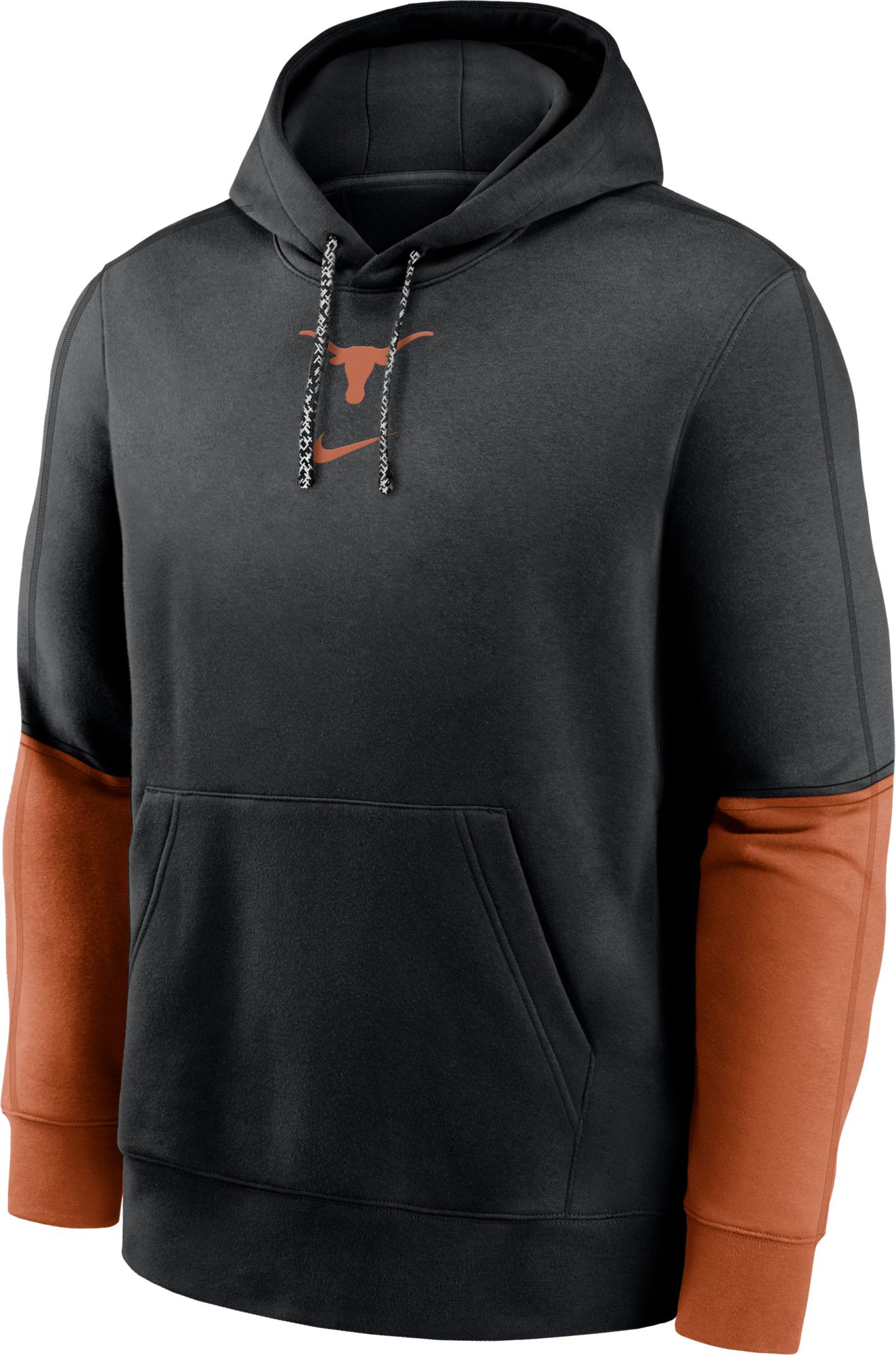 Nike Men's Texas Longhorns Black Club Fleece Team Issue Sideline Player Pullover Hoodie