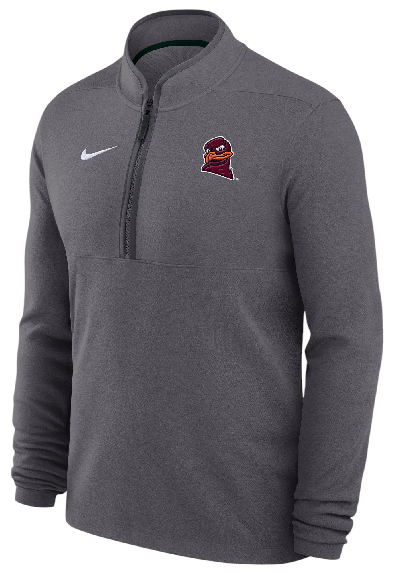 Nike Men's Virginia Tech Hokies Grey Basketball Victory Quarter-Zip Pullover