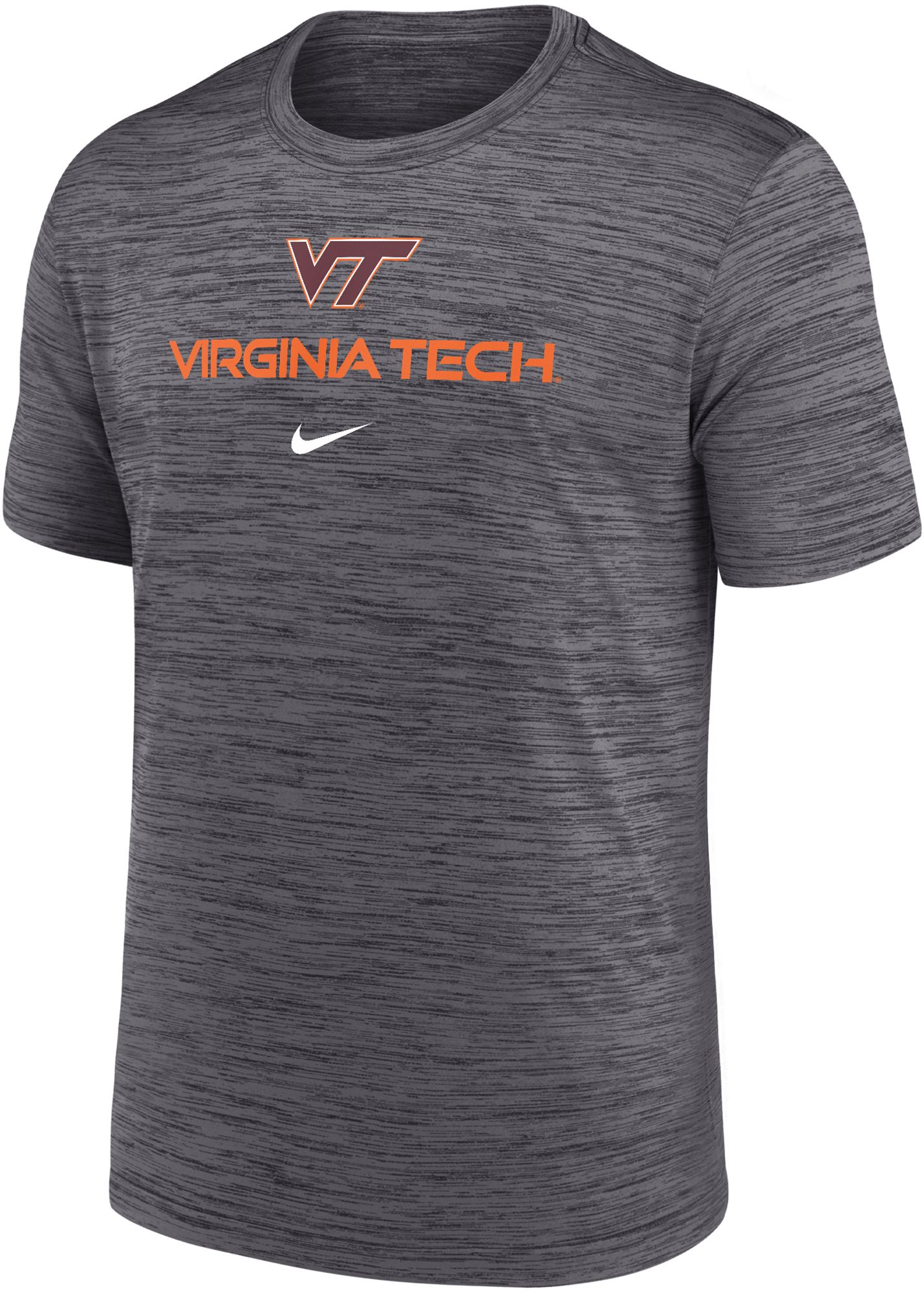 Nike Men's Virginia Tech Hokies Grey Dri-FIT Velocity Legend Logo T-Shirt