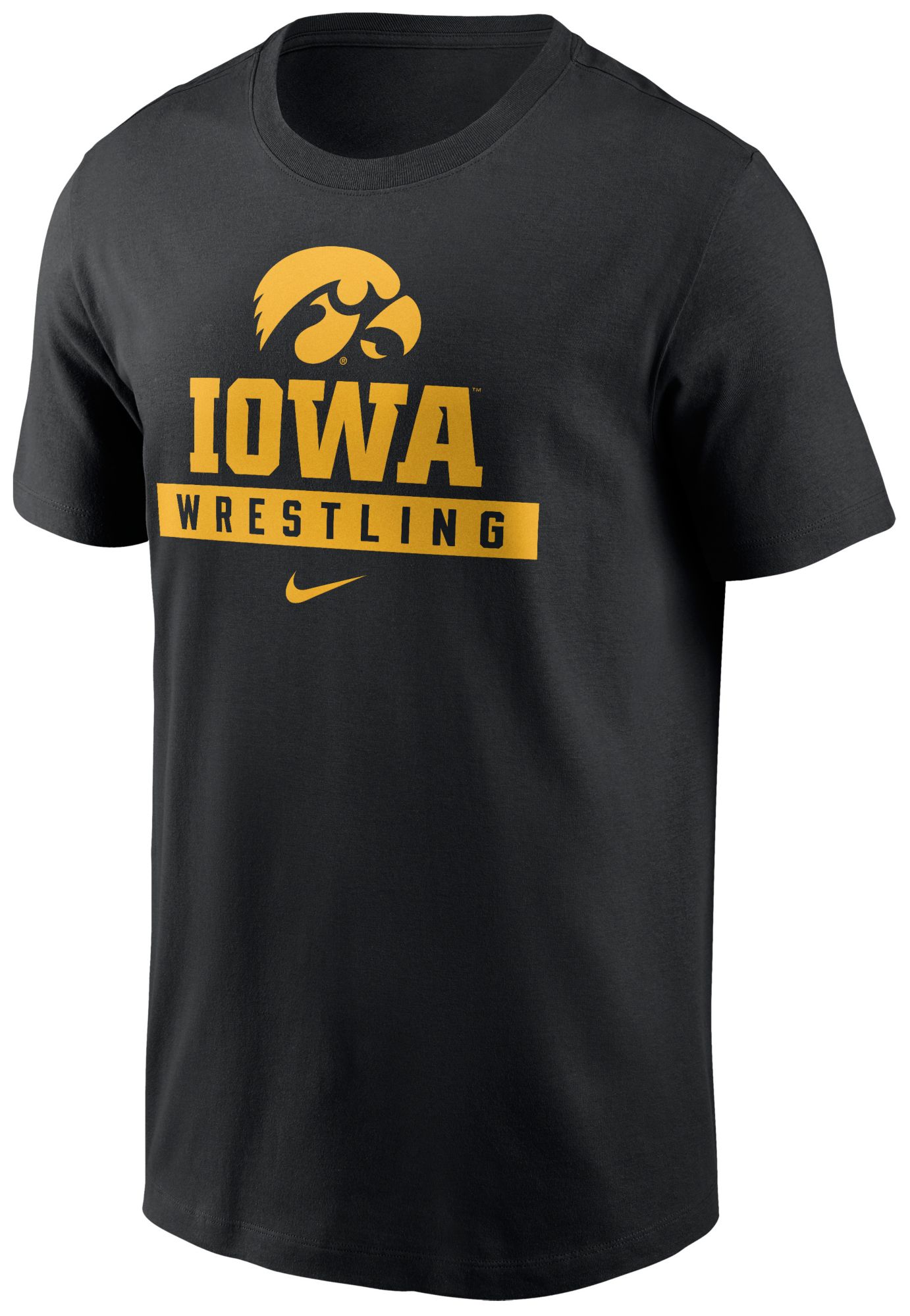 Nike Men's Iowa Hawkeyes Black Core Cotton Wrestling T-Shirt - Black