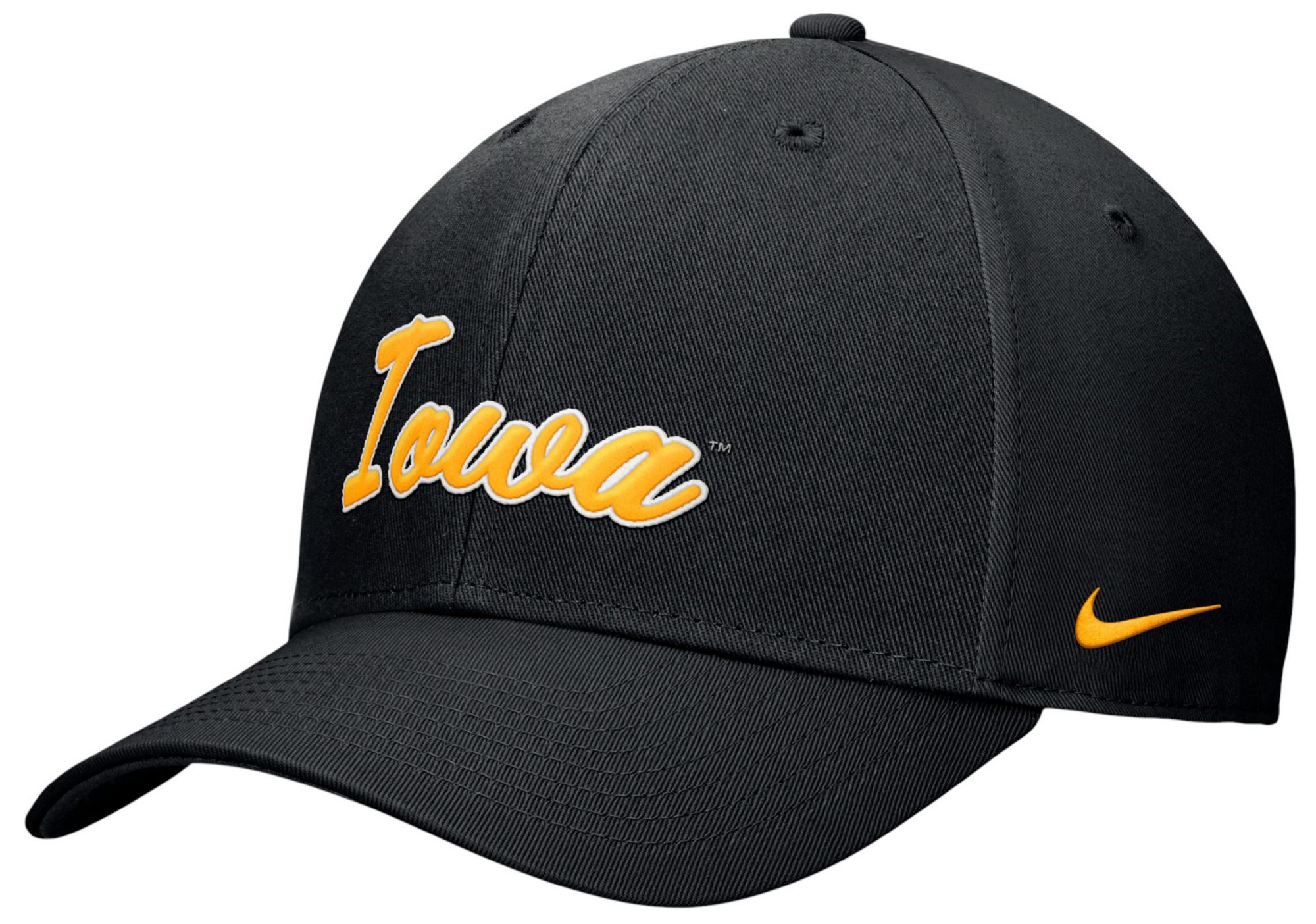 Nike Men's Iowa Hawkeyes Black Script Adjustable Hat