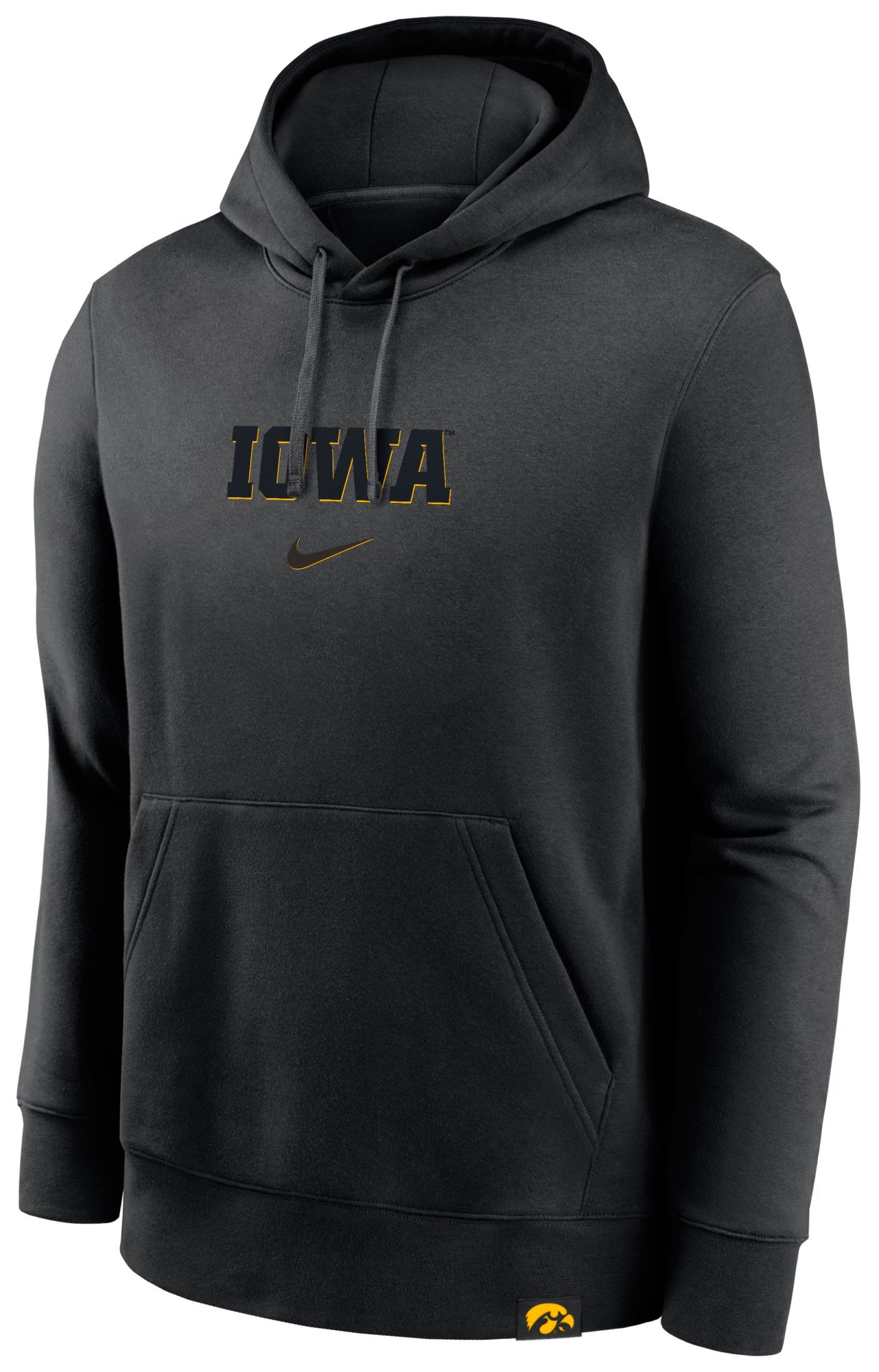 Nike Men's Iowa Hawkeyes Black Stat Club Fleece Pullover Hoodie
