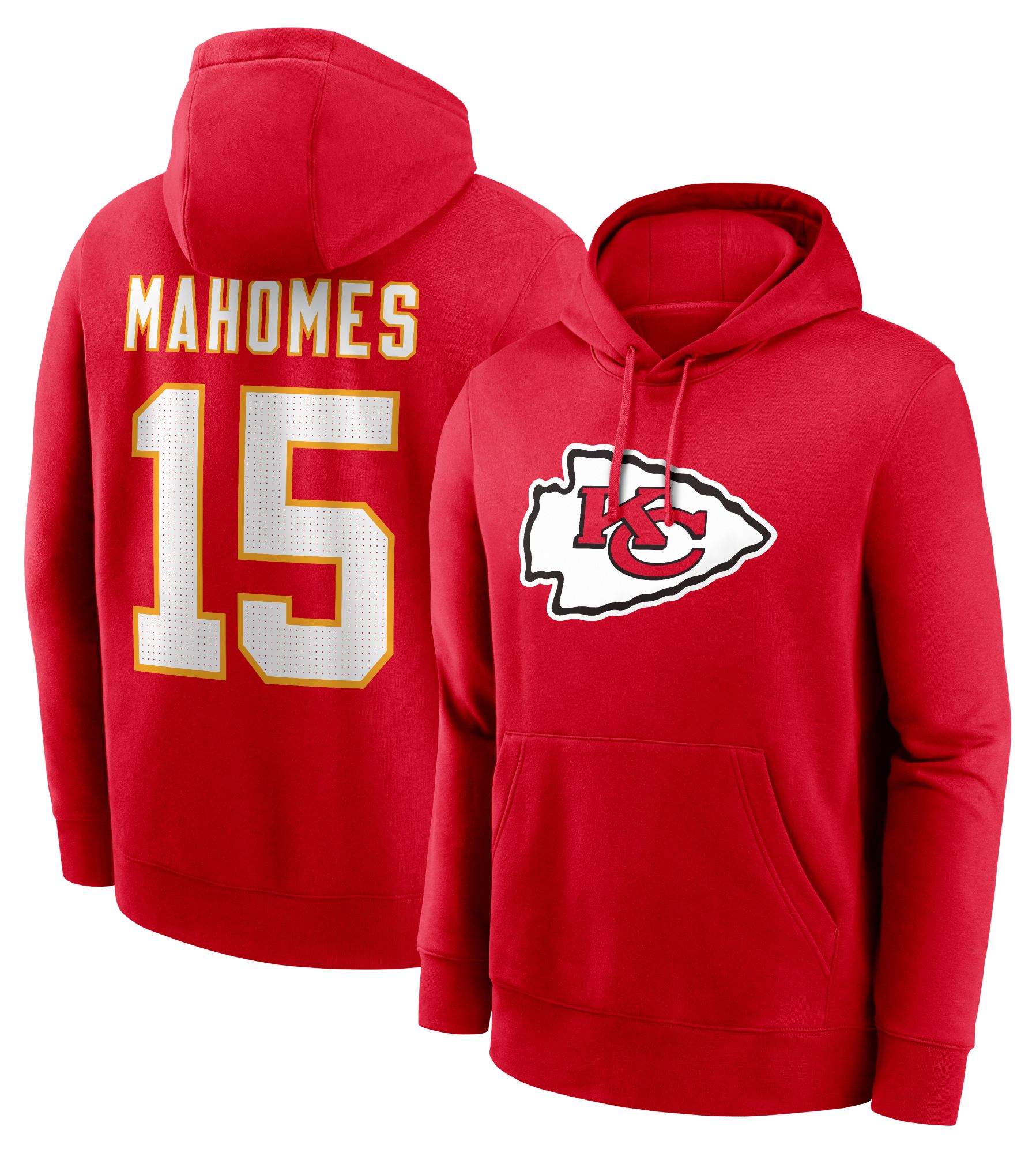Nike Men's Kansas City Chiefs Patrick Mahomes #15 Red Pullover Hoodie