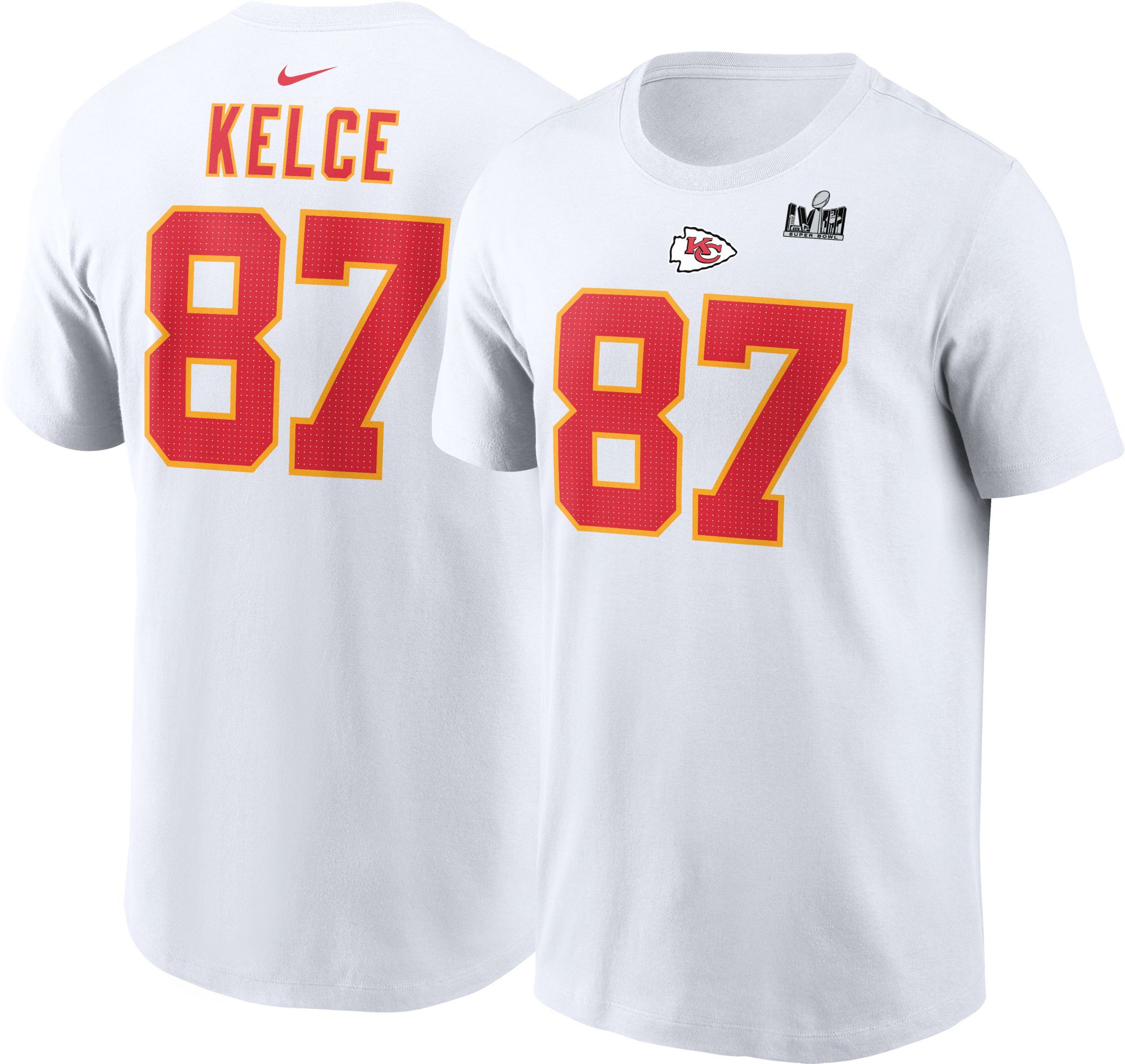 Nike Men's 2024 Super Bowl LVIII Bound Patch Kansas City Chiefs Travis Kelce #87 T-Shirt