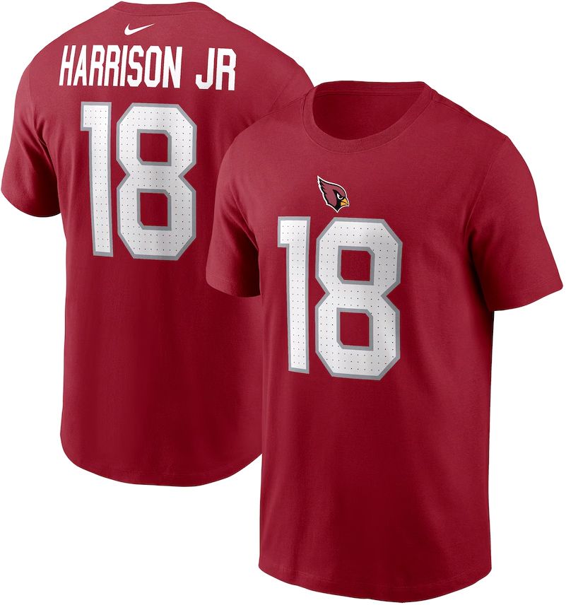 Nike Men's Arizona Cardinals Marvin Harrison Jr. #18 Red T-Shirt