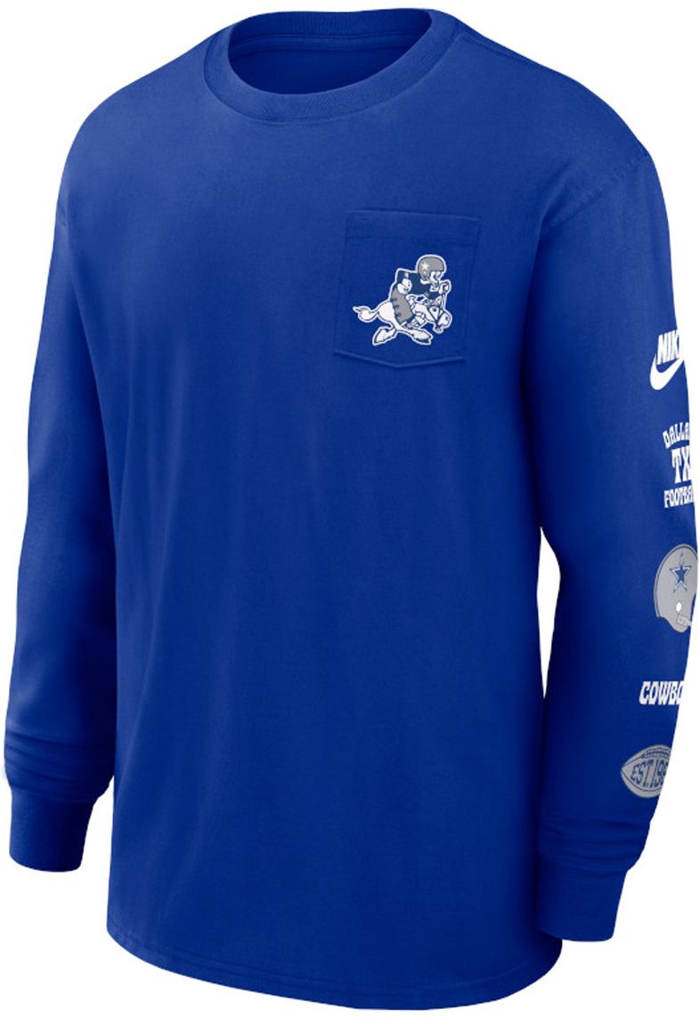 Nike Men's Dallas Cowboys Rewind Max90 Royal Long Sleeve T-Shirt