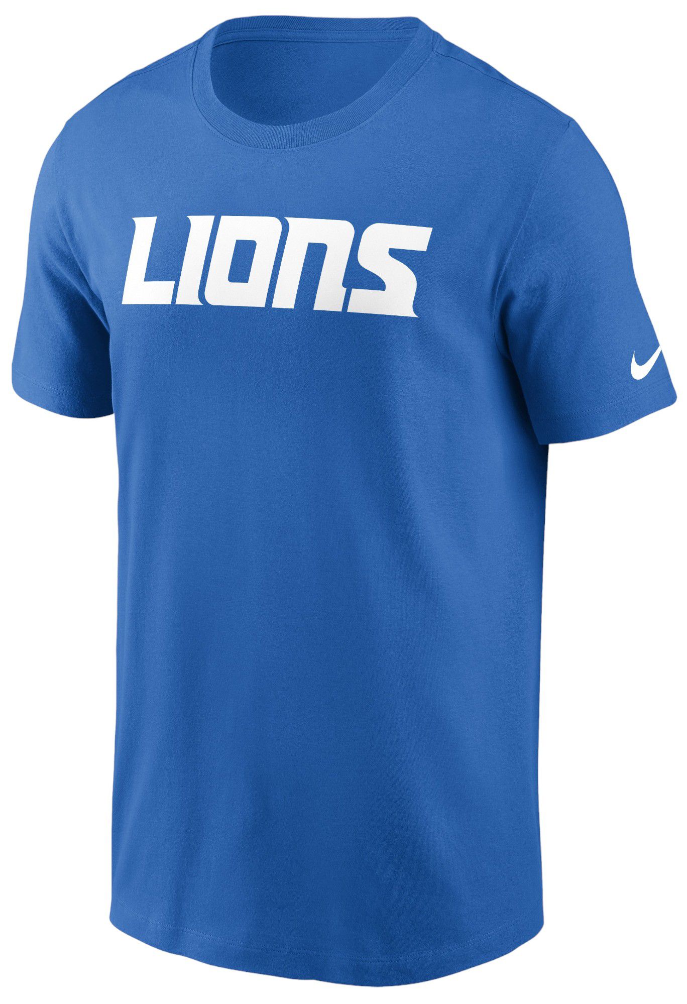 Nike Men's Detroit Lions Wordmark Blue Spark T-Shirt