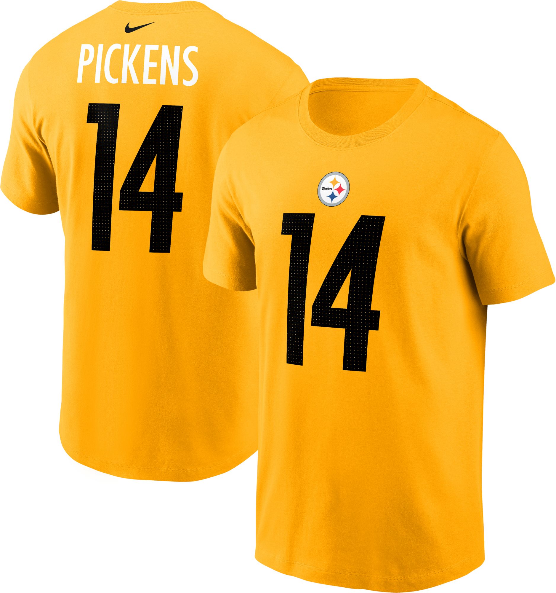 Nike Men's Pittsburgh Steelers George Pickens #14 Gold T-Shirt