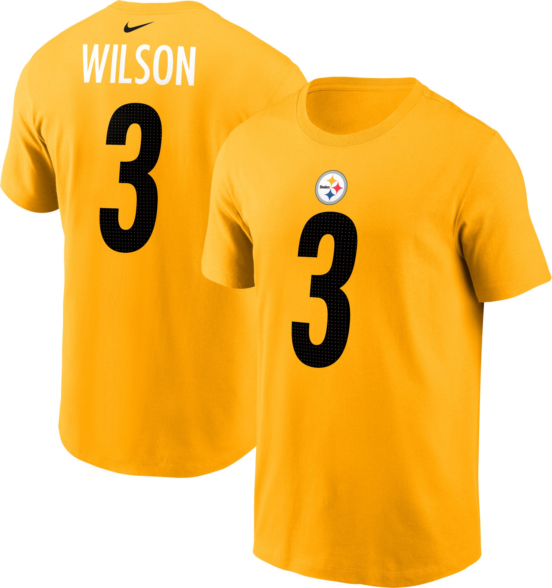 Nike Men's Pittsburgh Steelers Russell Wilson #3 Gold T-Shirt
