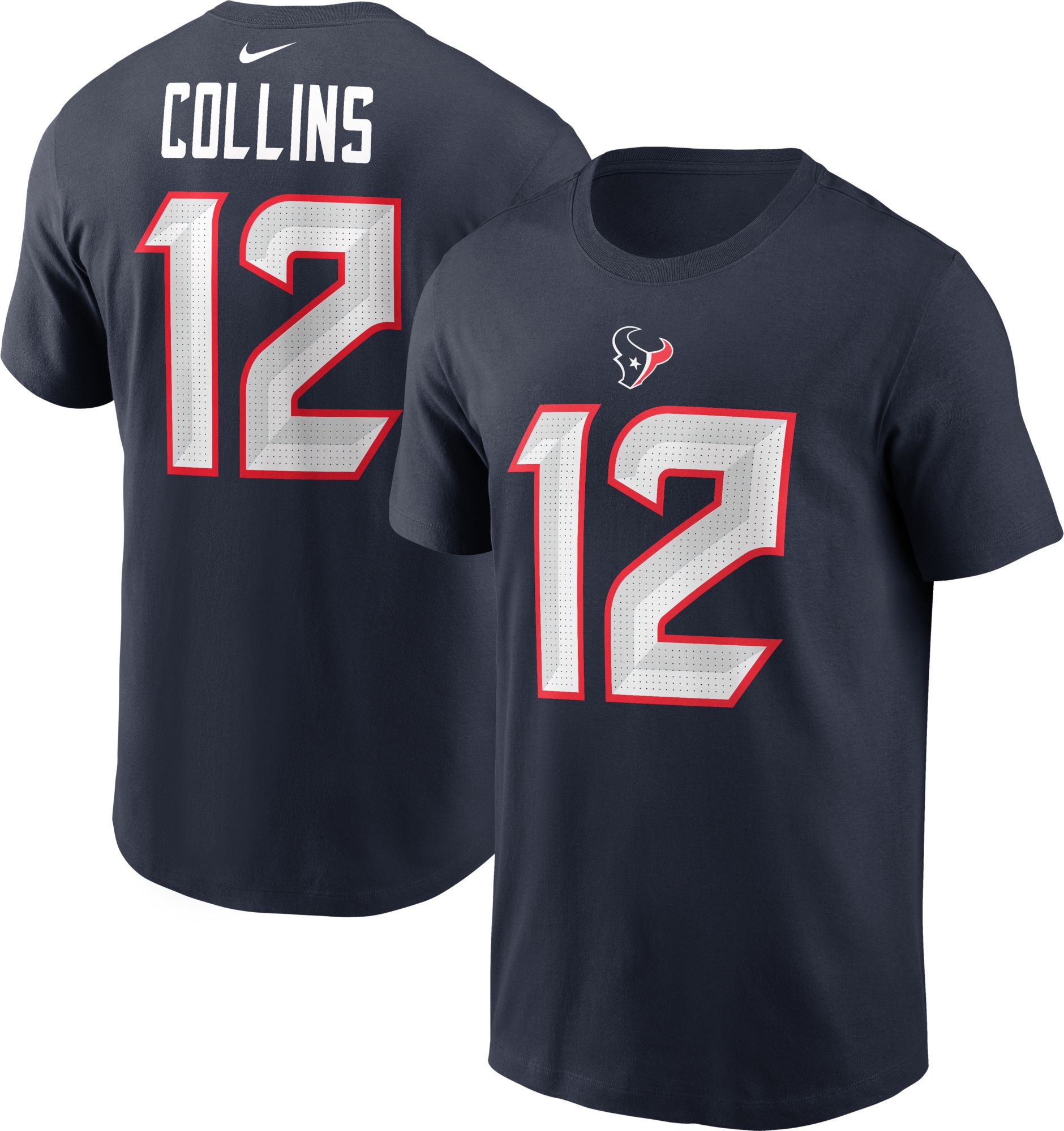 Nike Men's Houston Texans Nico Collins #12 Navy T-Shirt