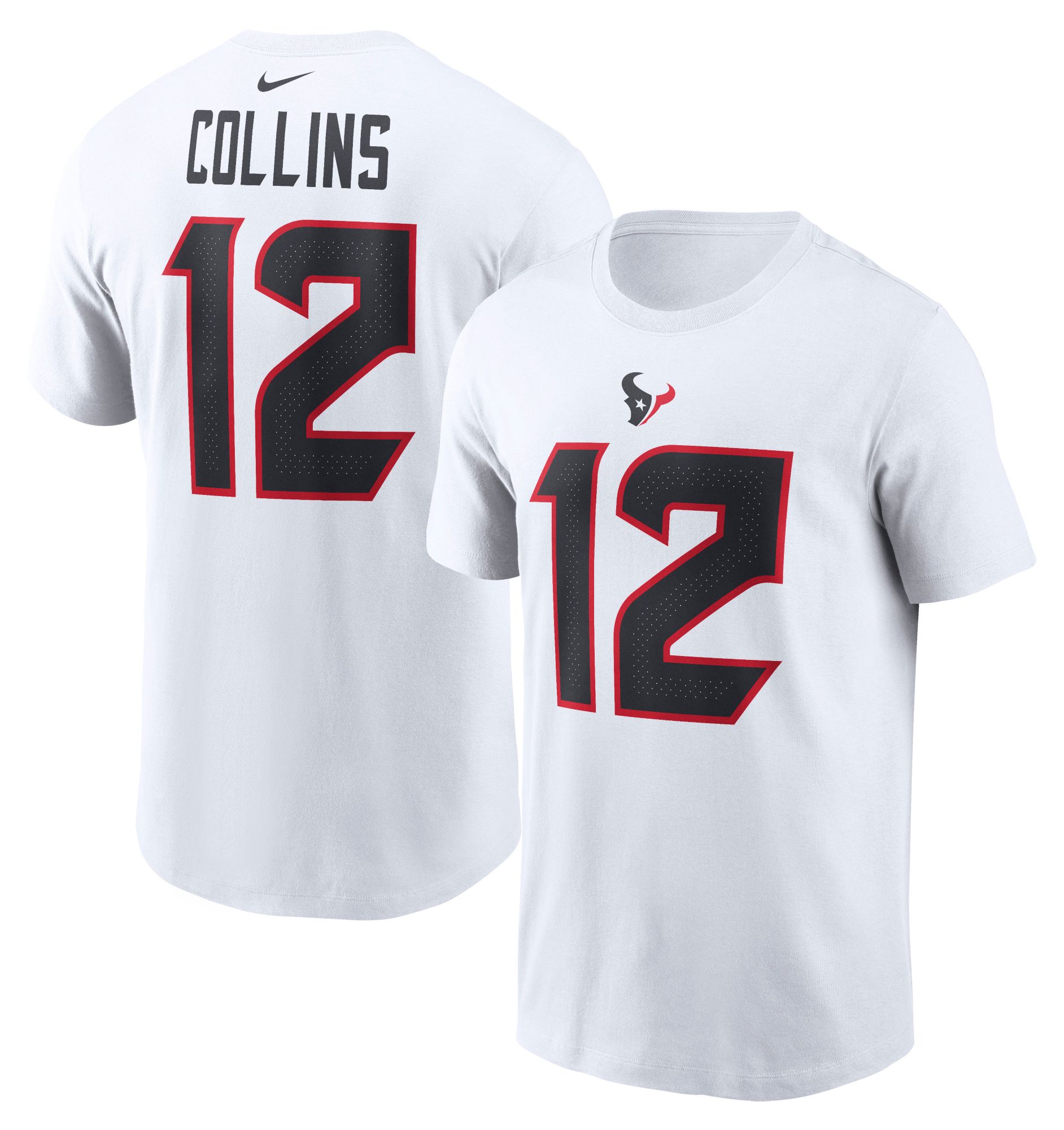 Nike Men's Houston Texans Nico Collins #12 White T-Shirt