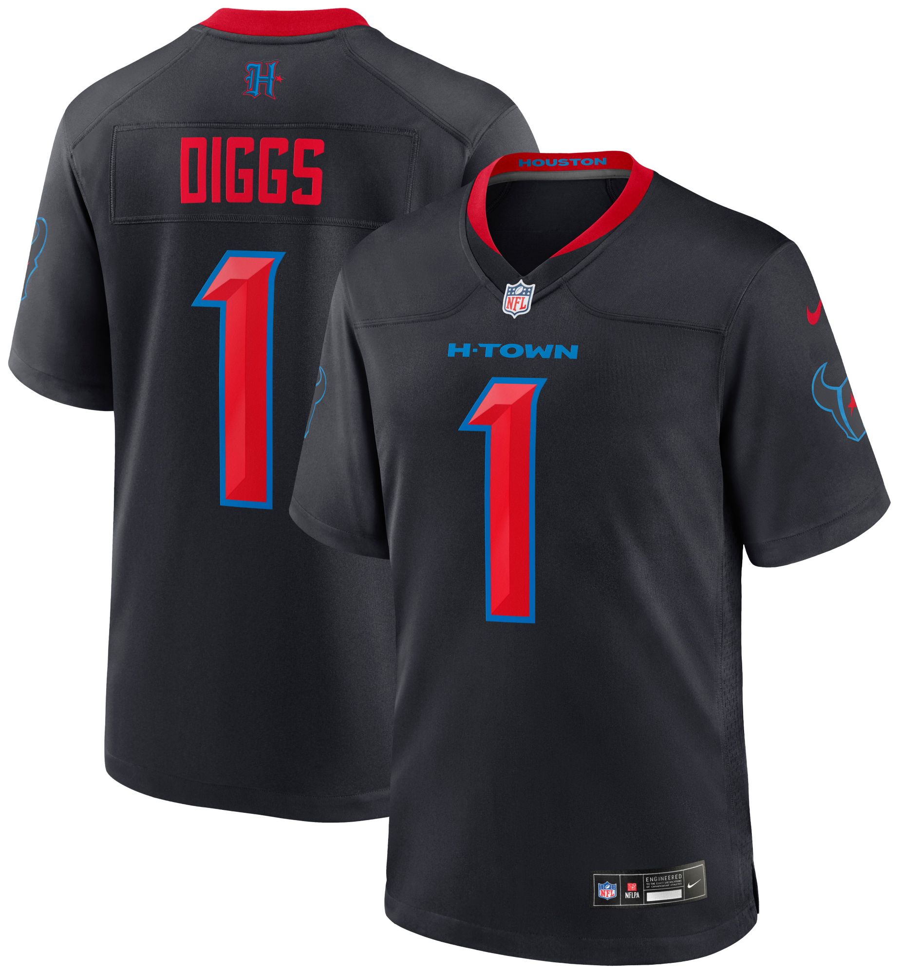 Nike Men's Houston Texans Stefon Diggs #1 Navy 2nd Alternate Game Jersey
