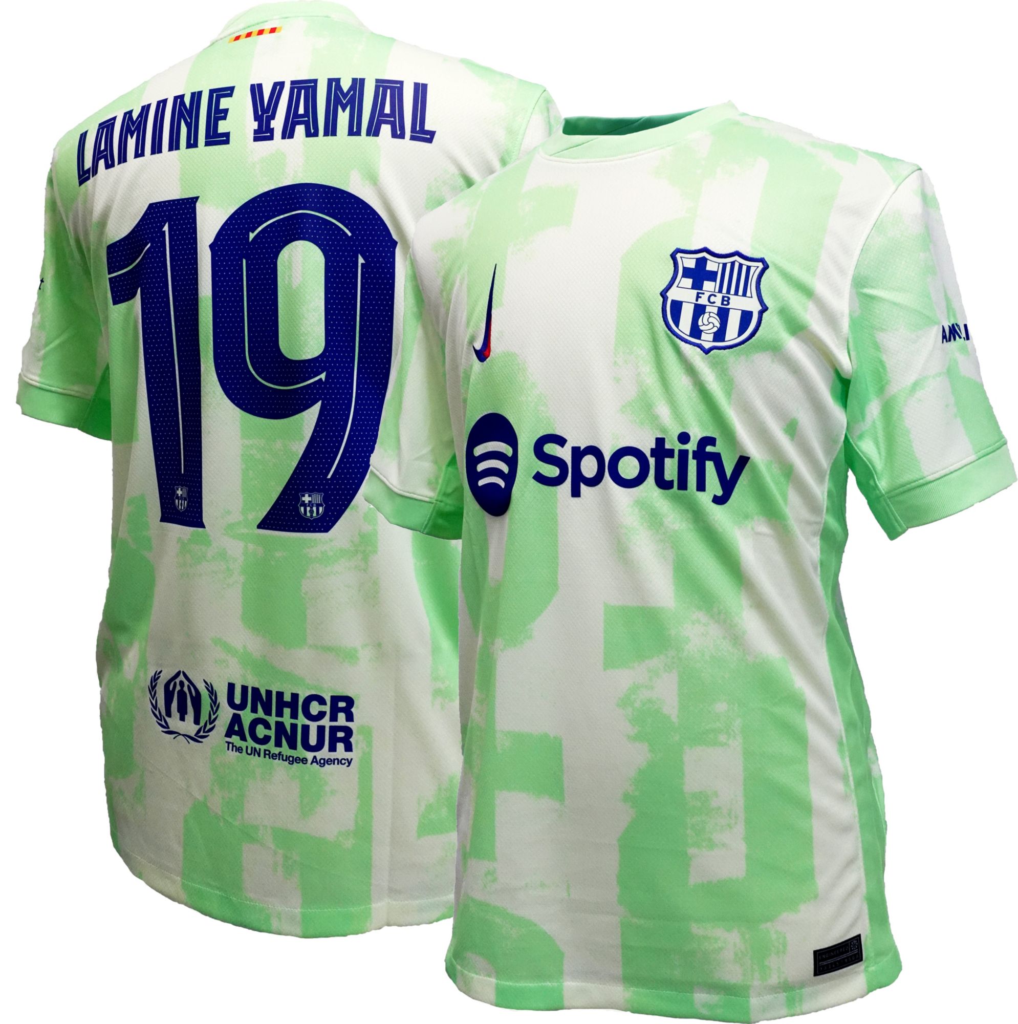 Nike Adult FC Barcelona Lamine Yamal #19 Yellow Third Replica Jersey