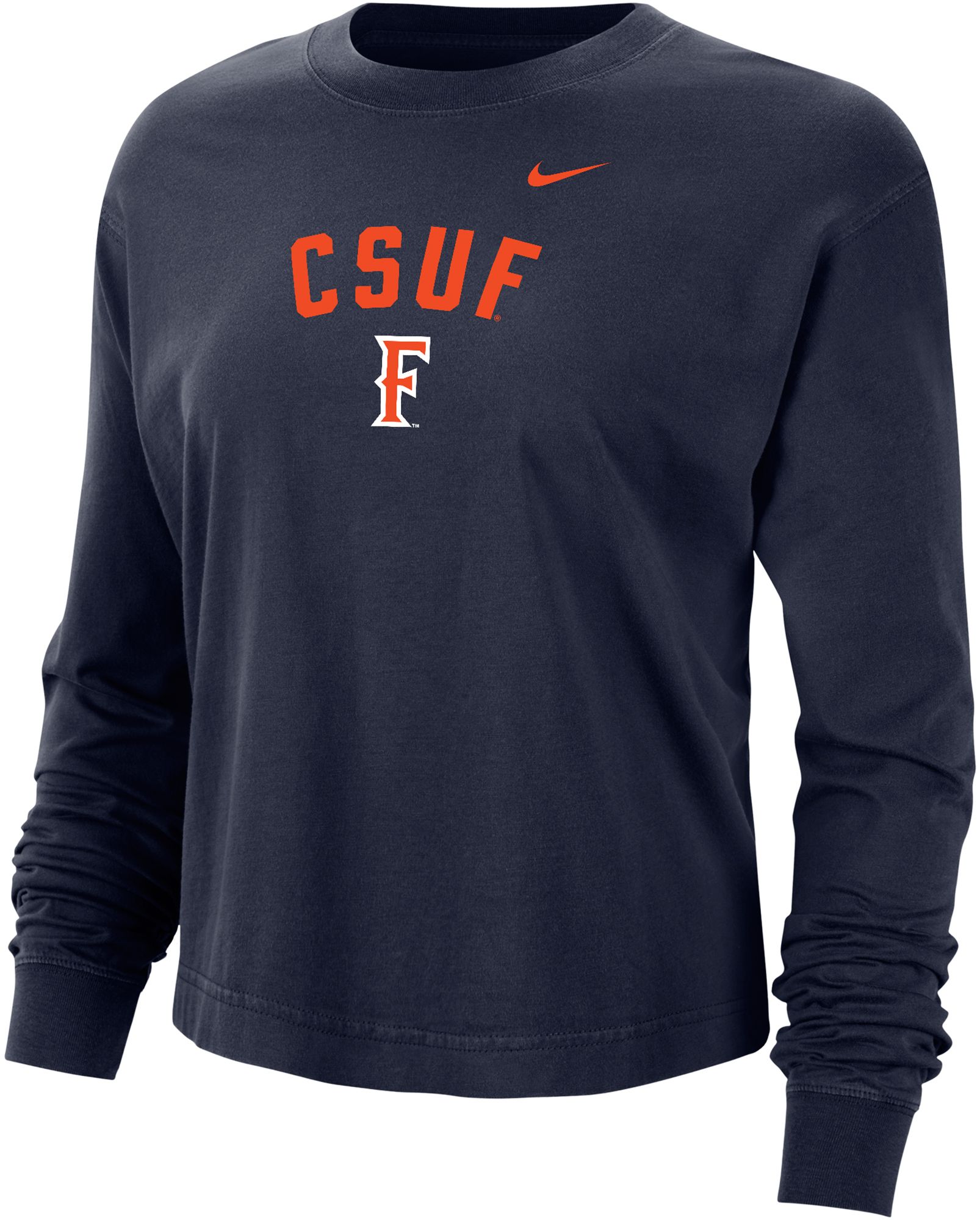 Nike Women's Cal State Fullerton Titans Navy Blue Boxy Long Sleeve Shirt