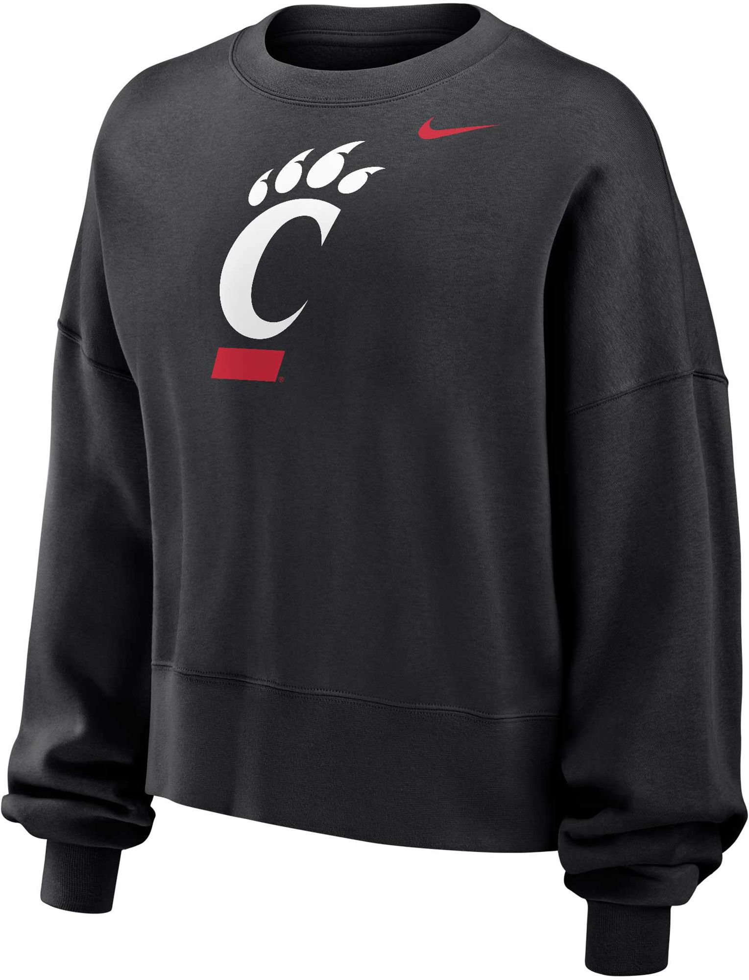 Nike Women's Cincinnati Bearcats Black Club Fleece Phoenix Crew Neck Sweatshirt