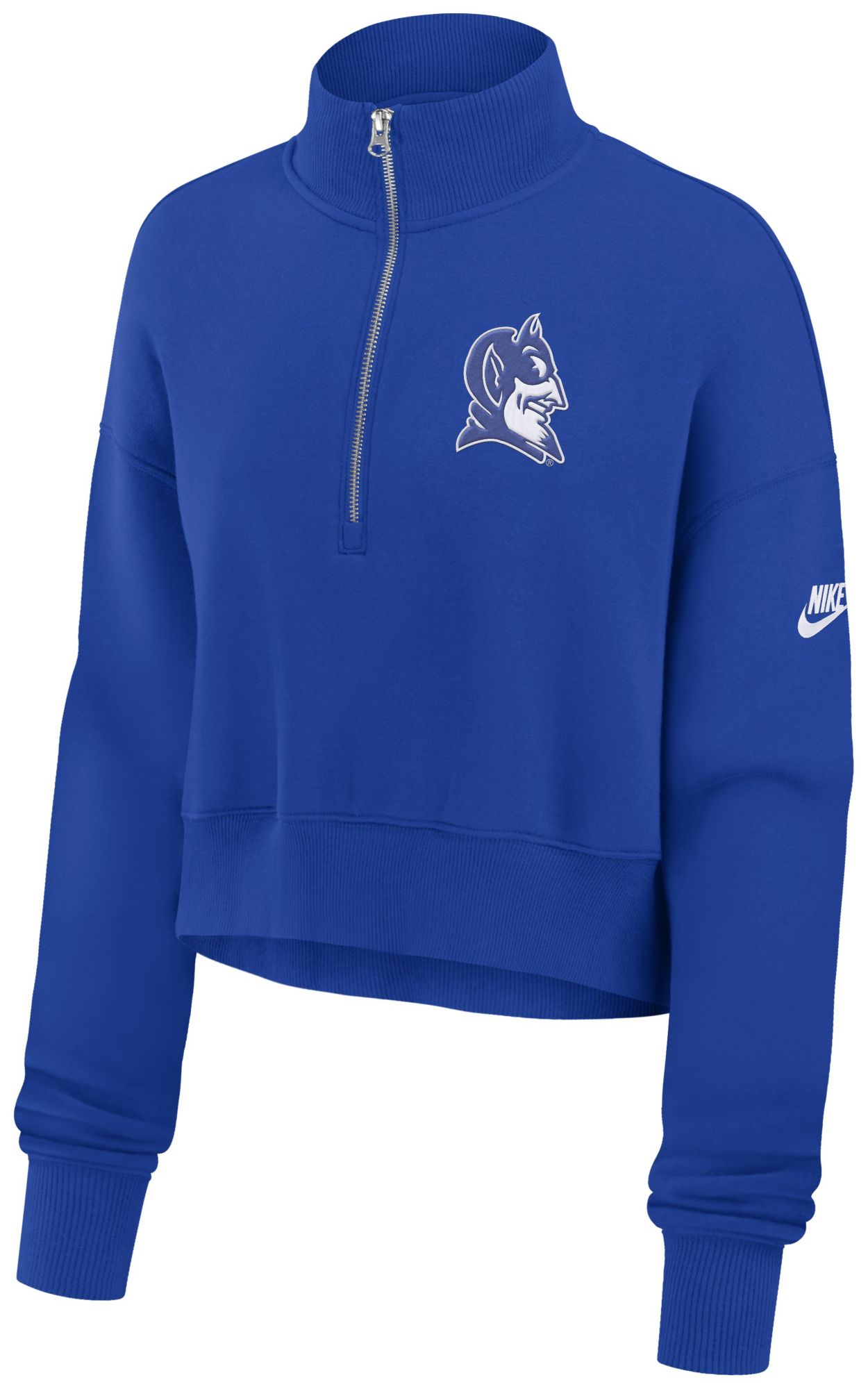 Nike Women's Duke Blue Devils Blue Cropped Quarter-Zip