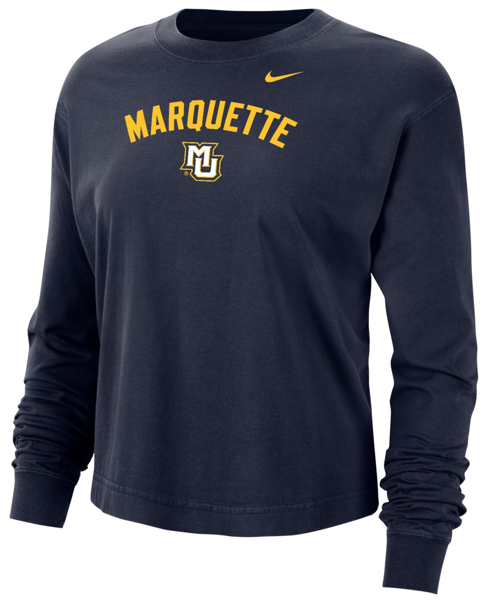 Nike Women's Marquette Golden Eagles Blue Boxy Long Sleeve Shirt