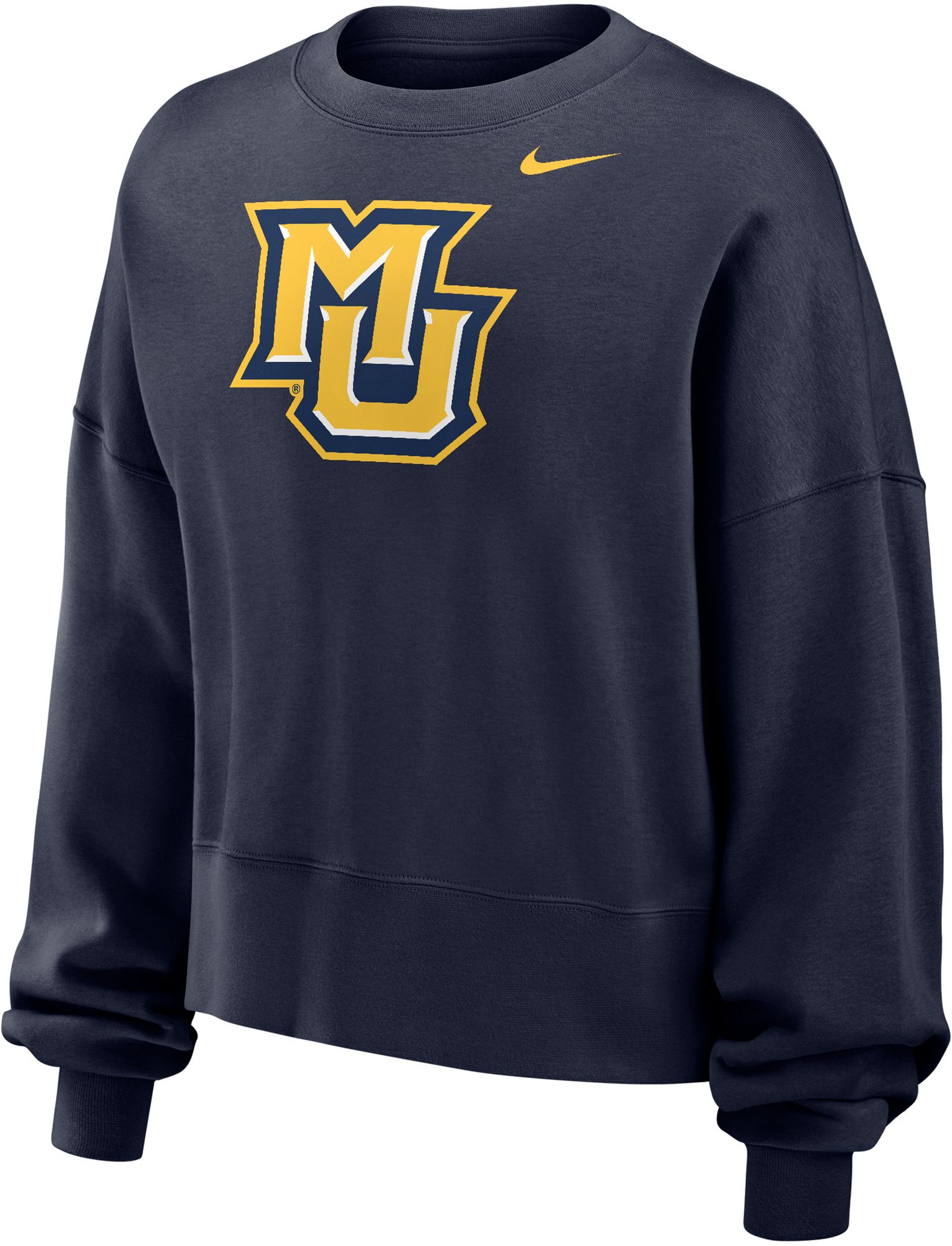 Nike Women's Marquette Golden Eagles Blue Club Fleece Phoenix Crew Neck Sweatshirt