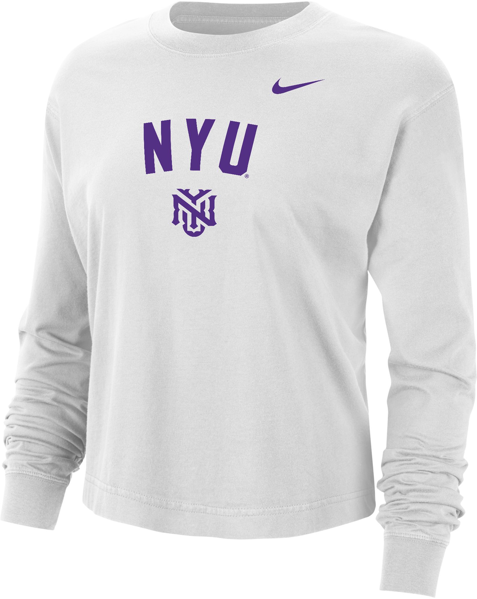 Nike Women's NYU Violets White Boxy Long Sleeve Shirt