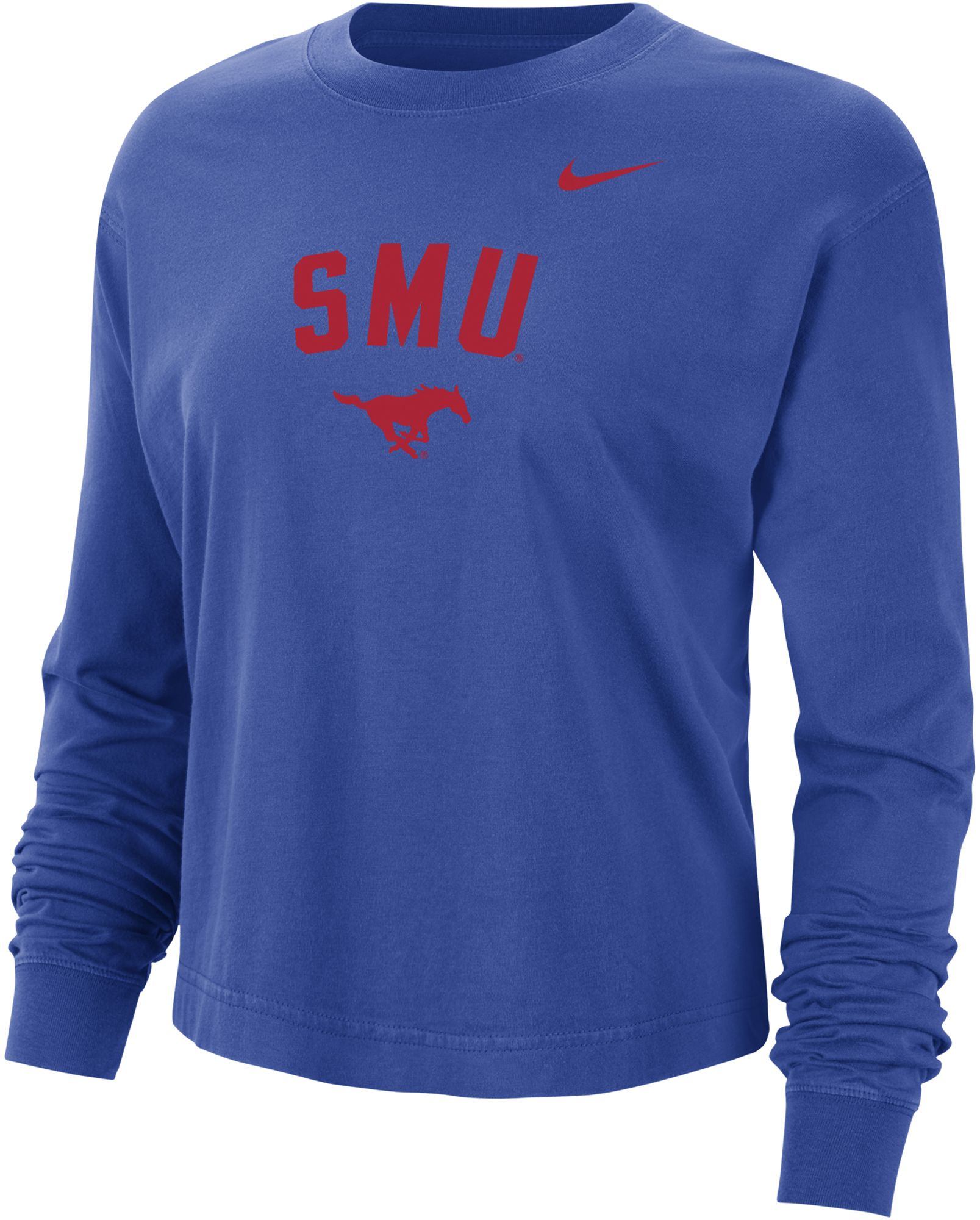 Nike Women's Southern Methodist Mustangs Blue Boxy Long Sleeve Shirt