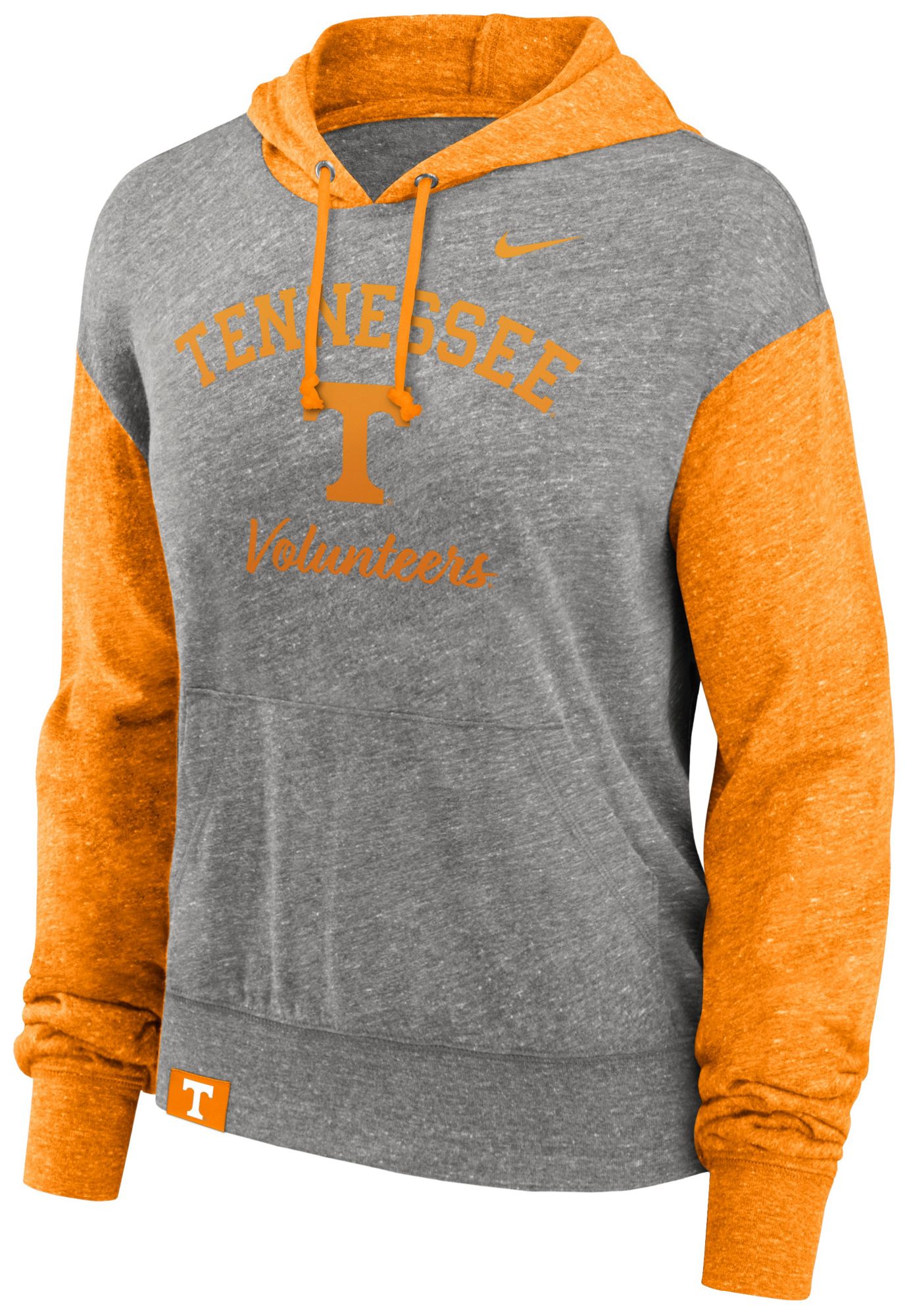 Nike Women's Tennessee Volunteers Grey Heather Colorblock Pullover Fleece Hoodie