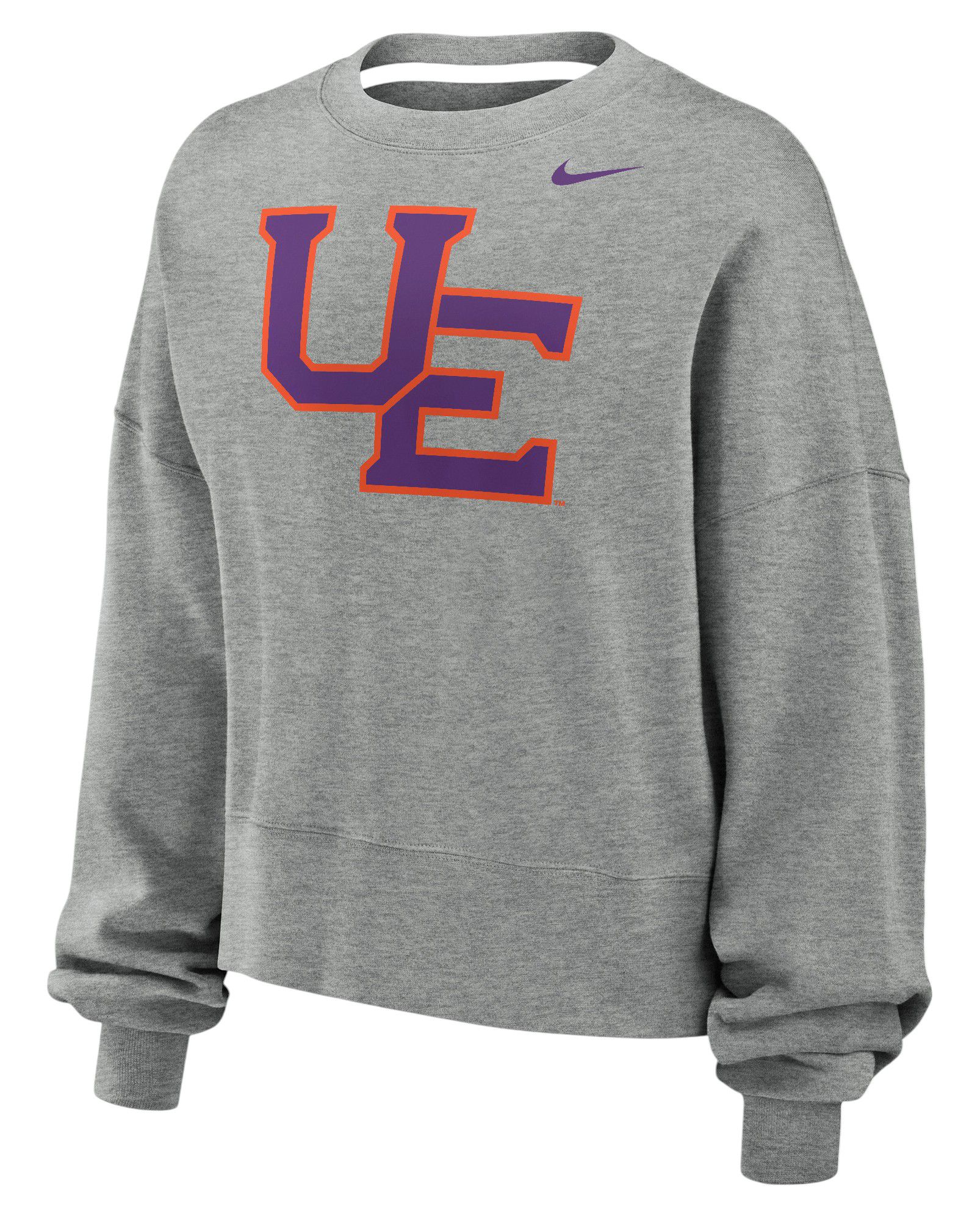 Nike Women's Evansville Purple Aces Grey Club Fleece Phoenix Crew Neck Sweatshirt
