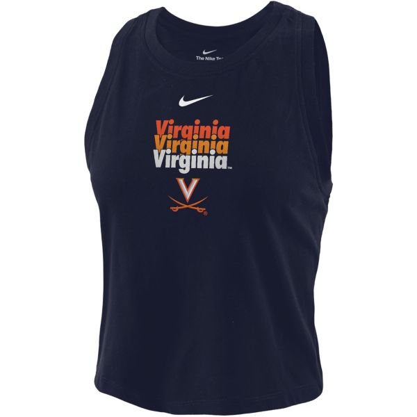 Nike Women's Virginia Cavaliers Blue Repeat Cotton Crop Tank Top