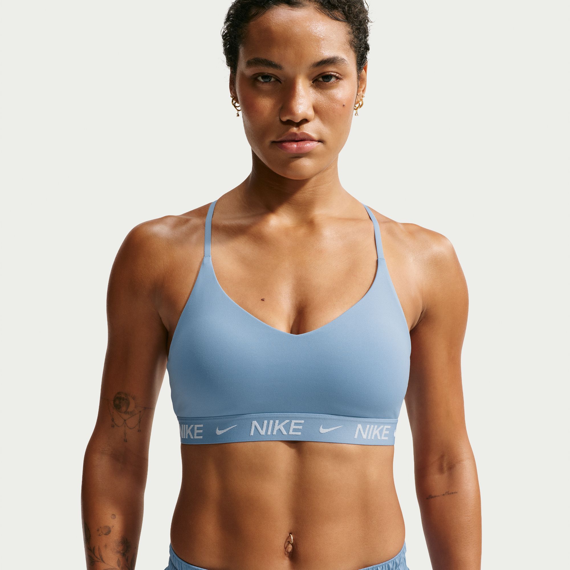 Nike Women's Indy Light Support Padded Adjustable Sports Bra in Blue | FD1062-486