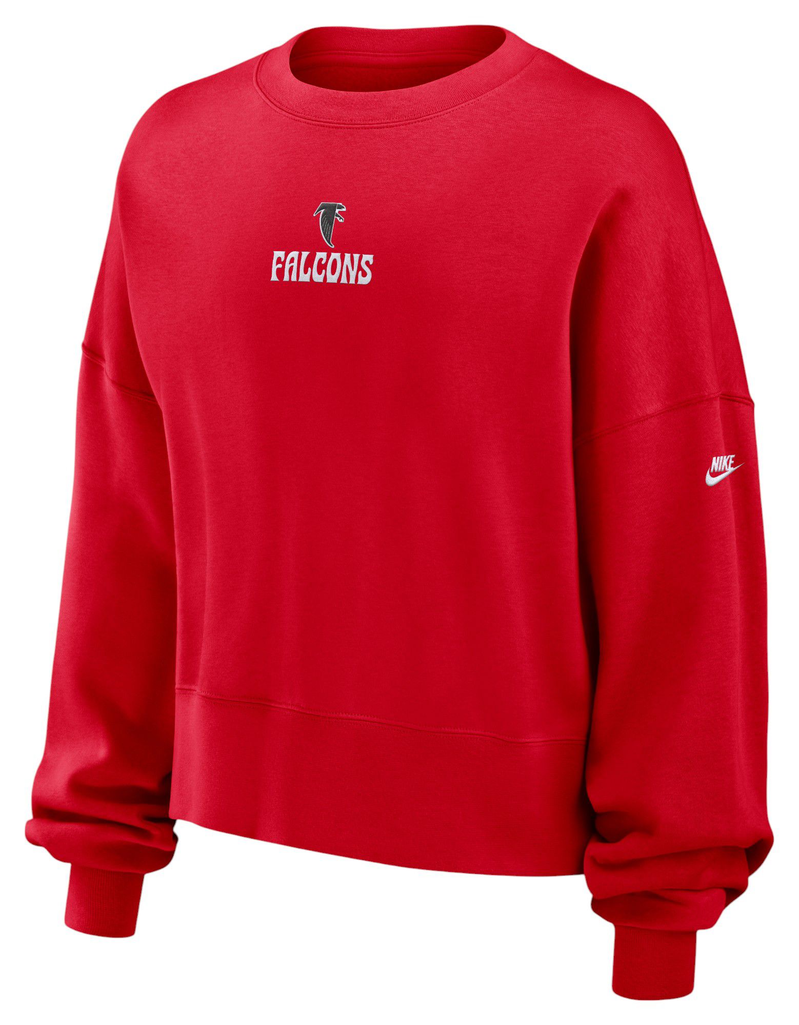 Nike Women's Atlanta Falcons Red Rewind Oversized Crewneck Sweatshirt