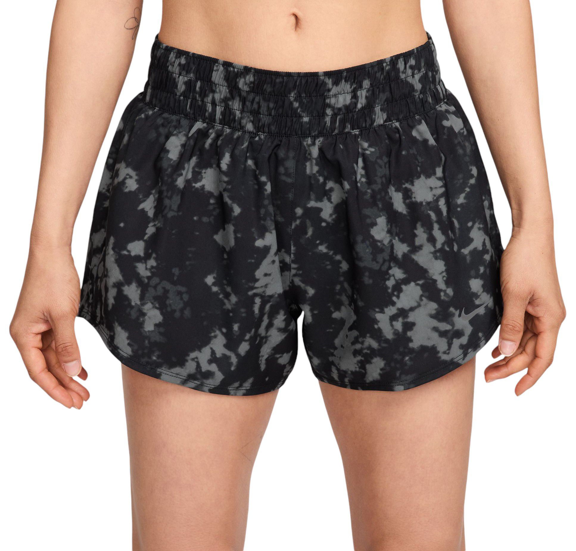 Nike Women's One  Dri-FIT Mid-Rise 3" Brief-Lined Printed Shorts