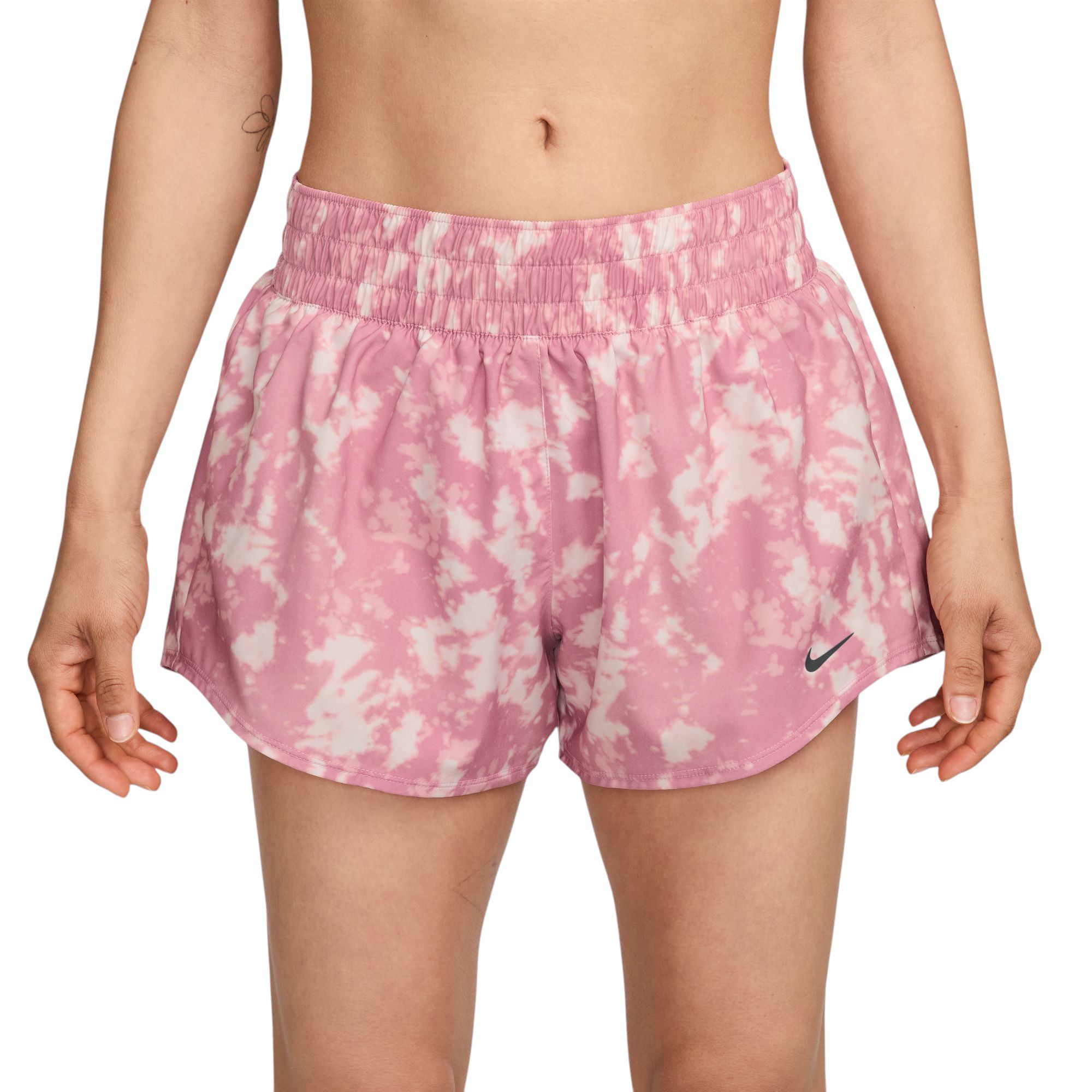 Nike Women's One  Dri-FIT Mid-Rise 3" Brief-Lined Printed Shorts